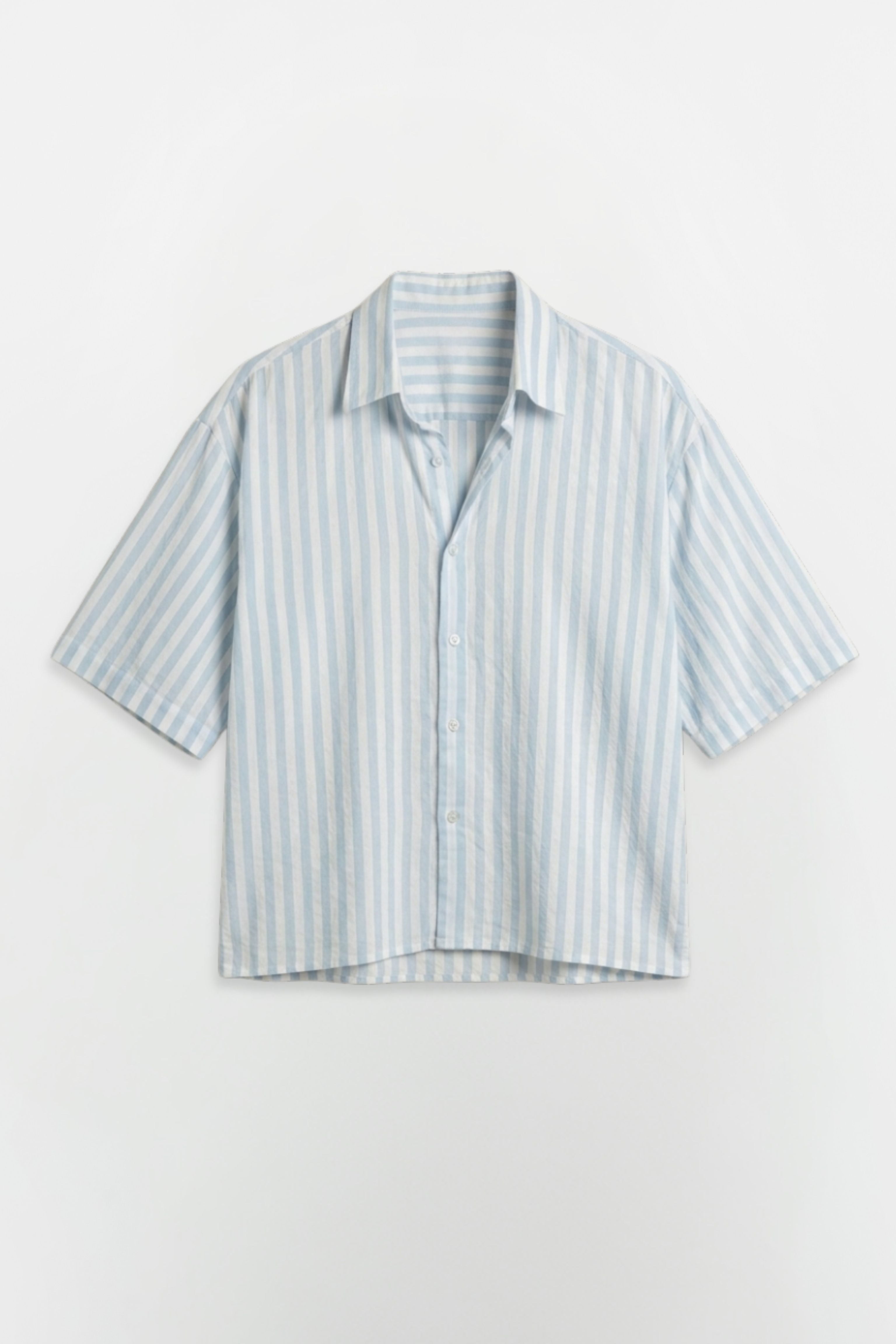 SOLÉA Sea Striped Cropped Shirt - Half Sleeves