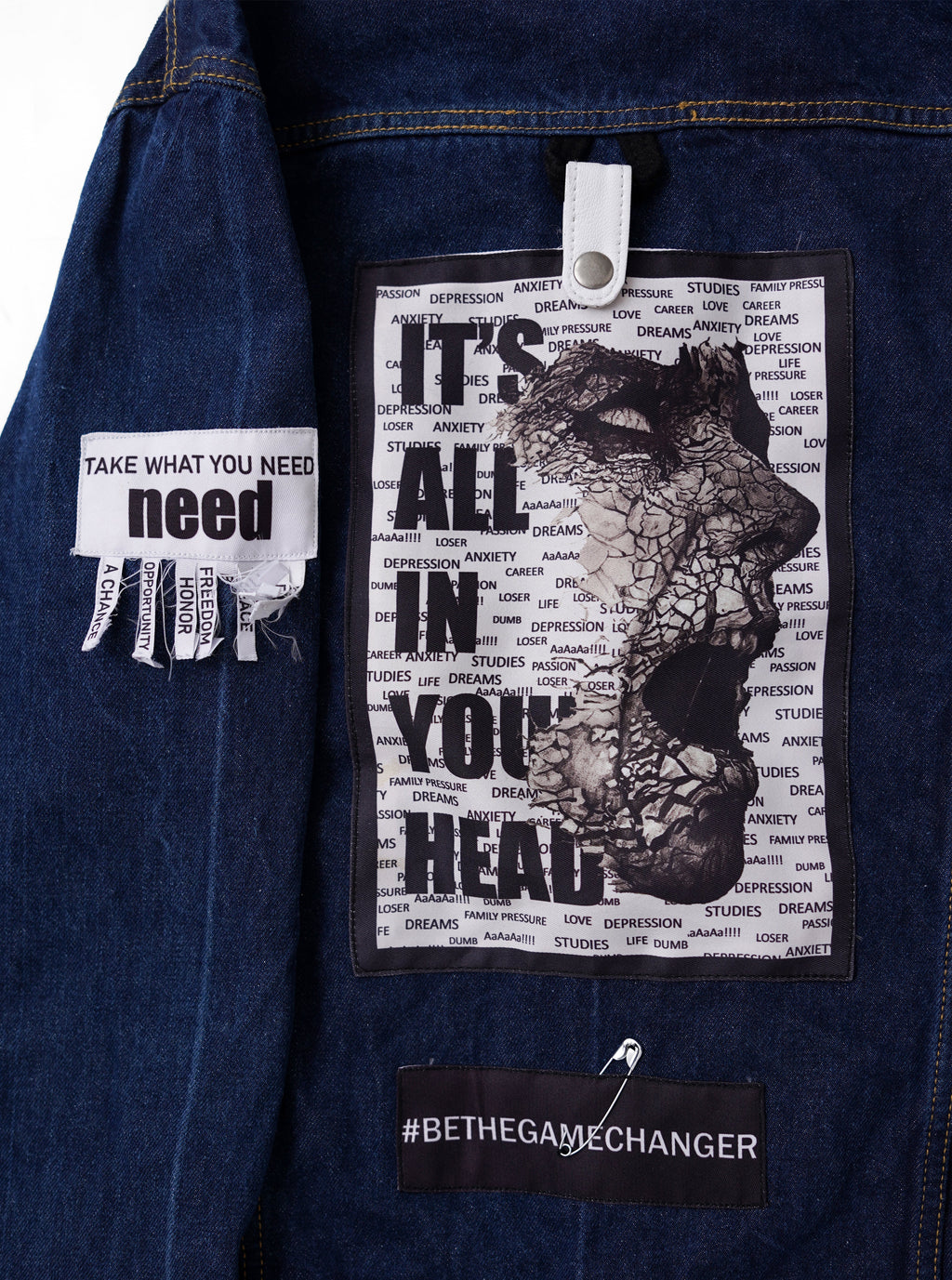 Blue Patchy Denim Jacket