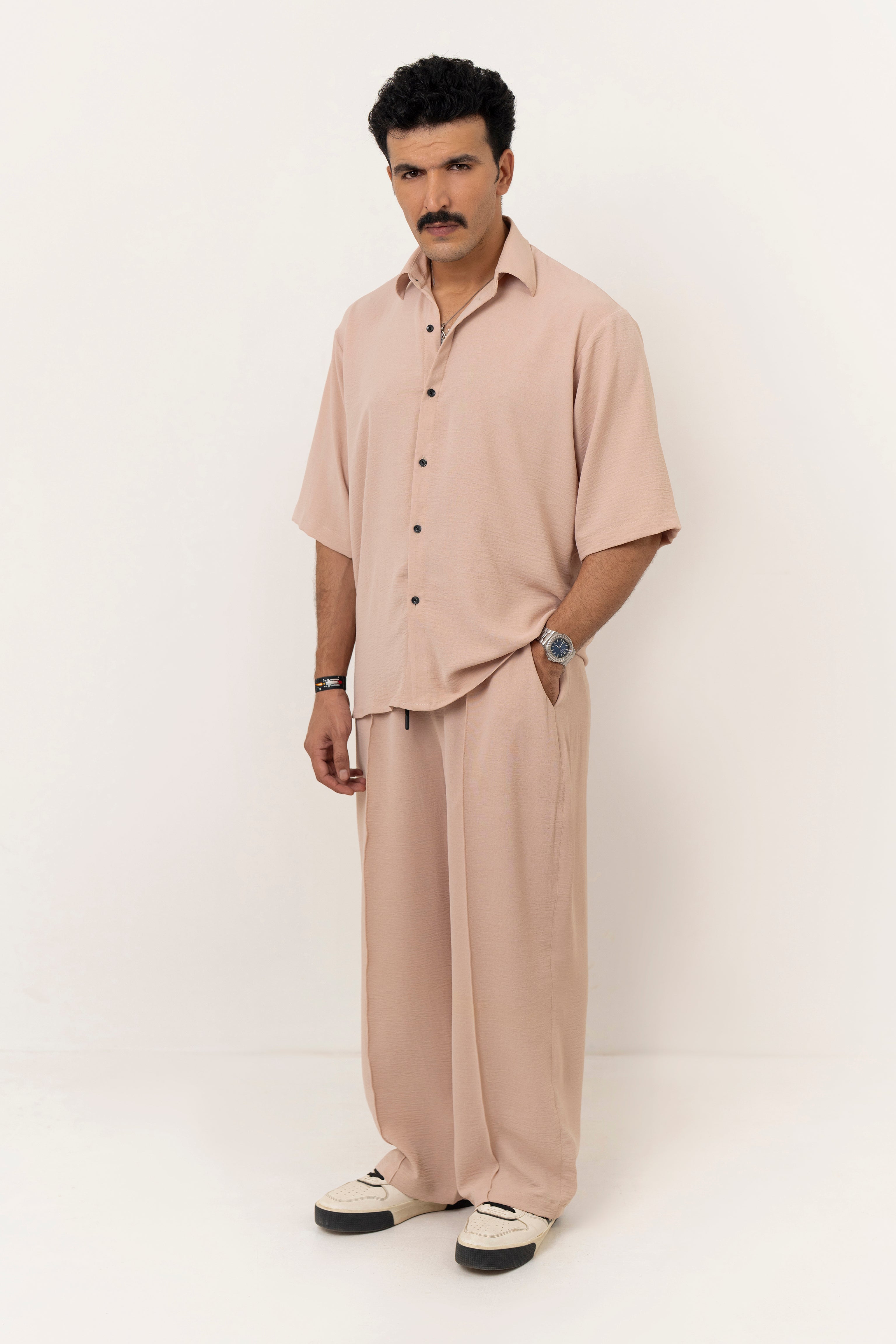 Beige Ease Oversized Co Ord Set