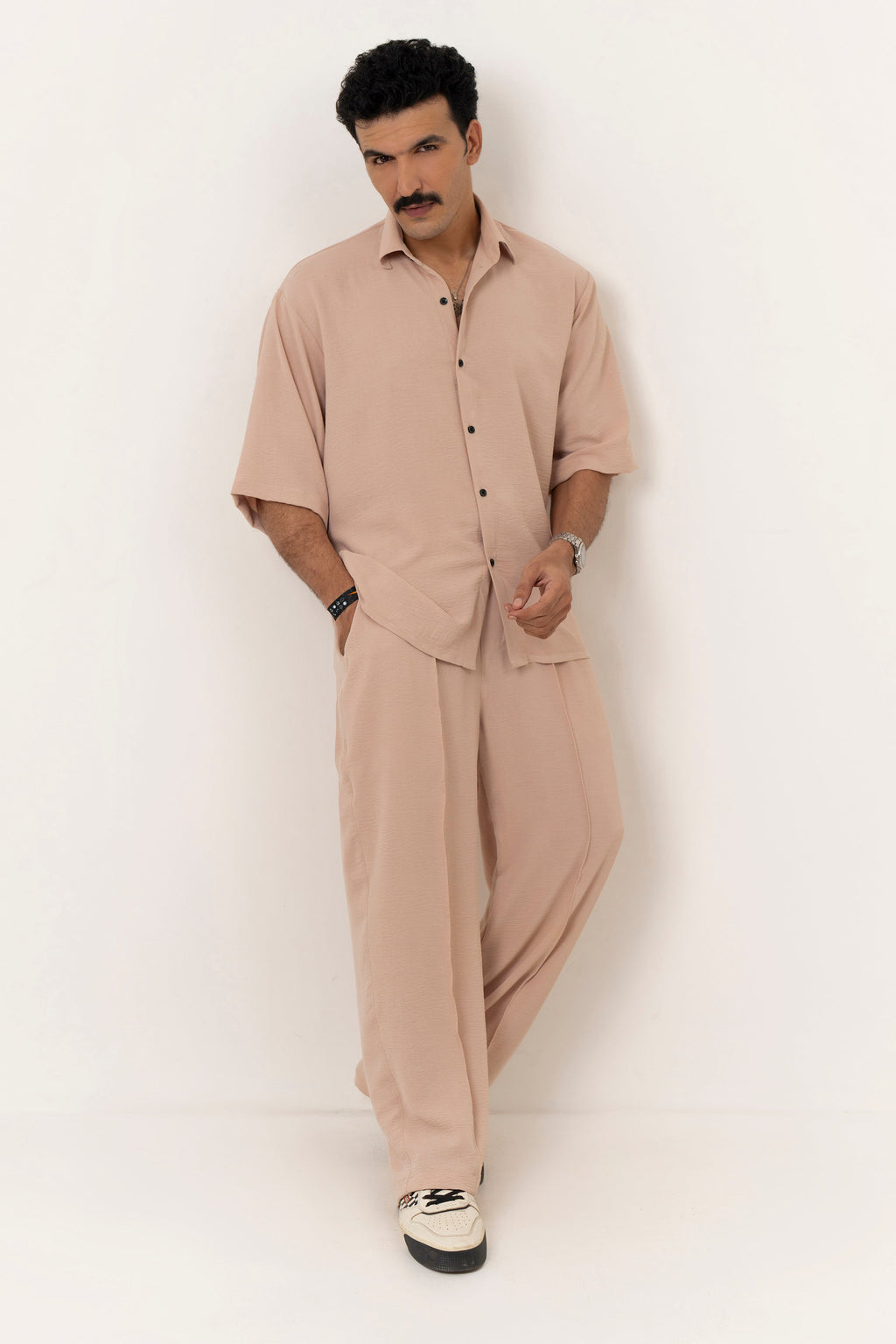 Beige Ease Oversized Co Ord Set