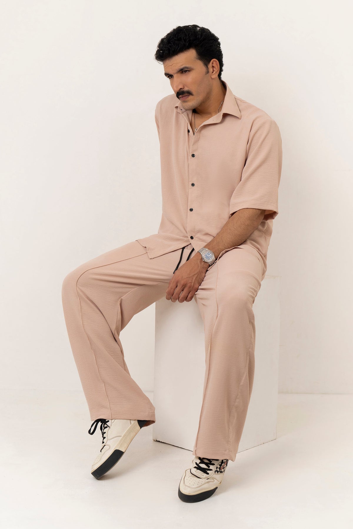 Beige Ease Oversized Co Ord Set