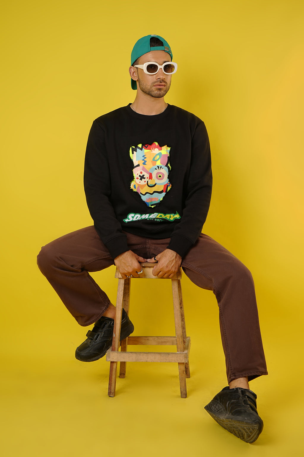 "Colorful Chaos" Patchwork Sweatshirt
