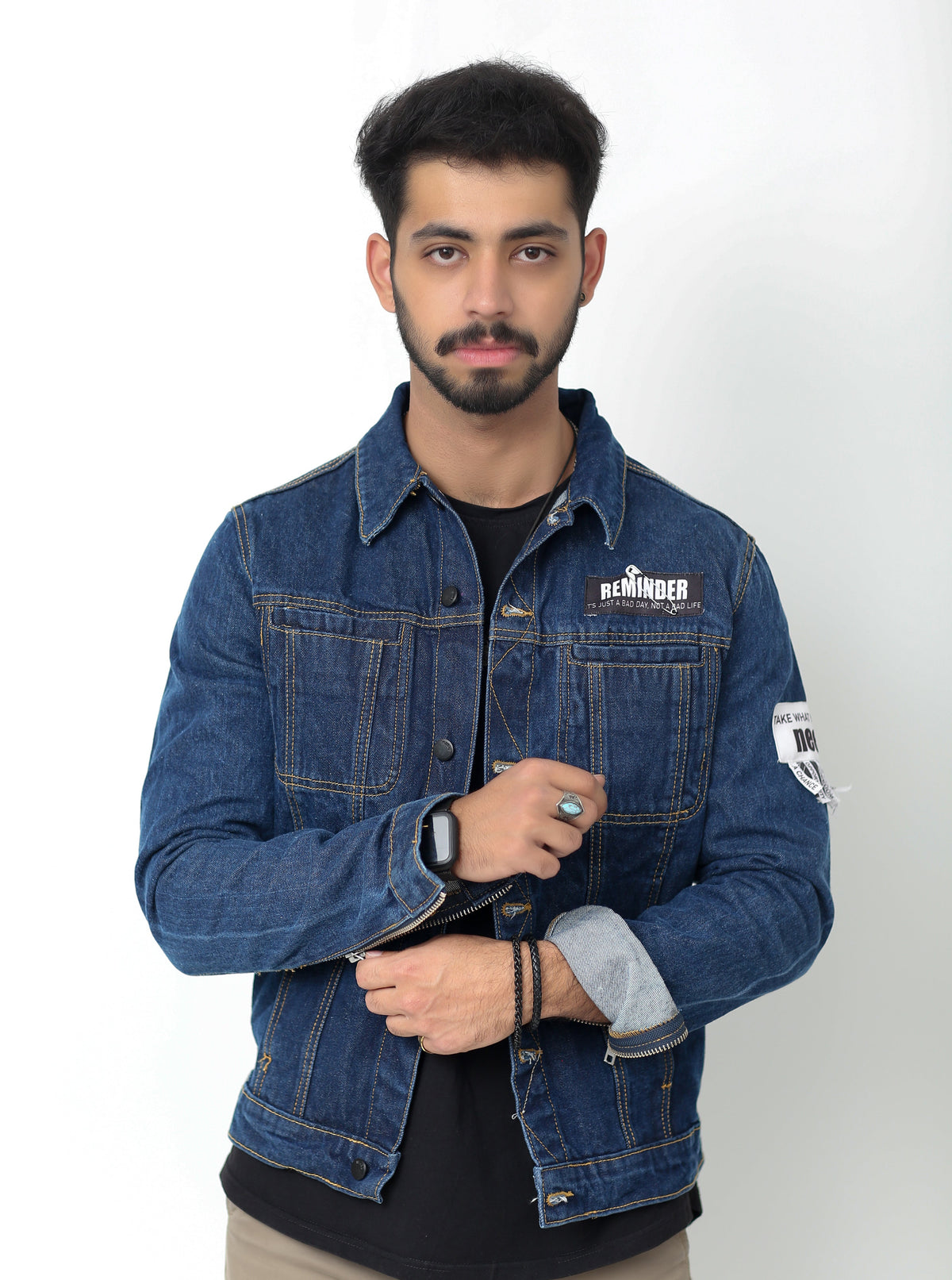 Blue Patchy Denim Jacket