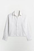 SOLÉA White Textured Cropped Shirt