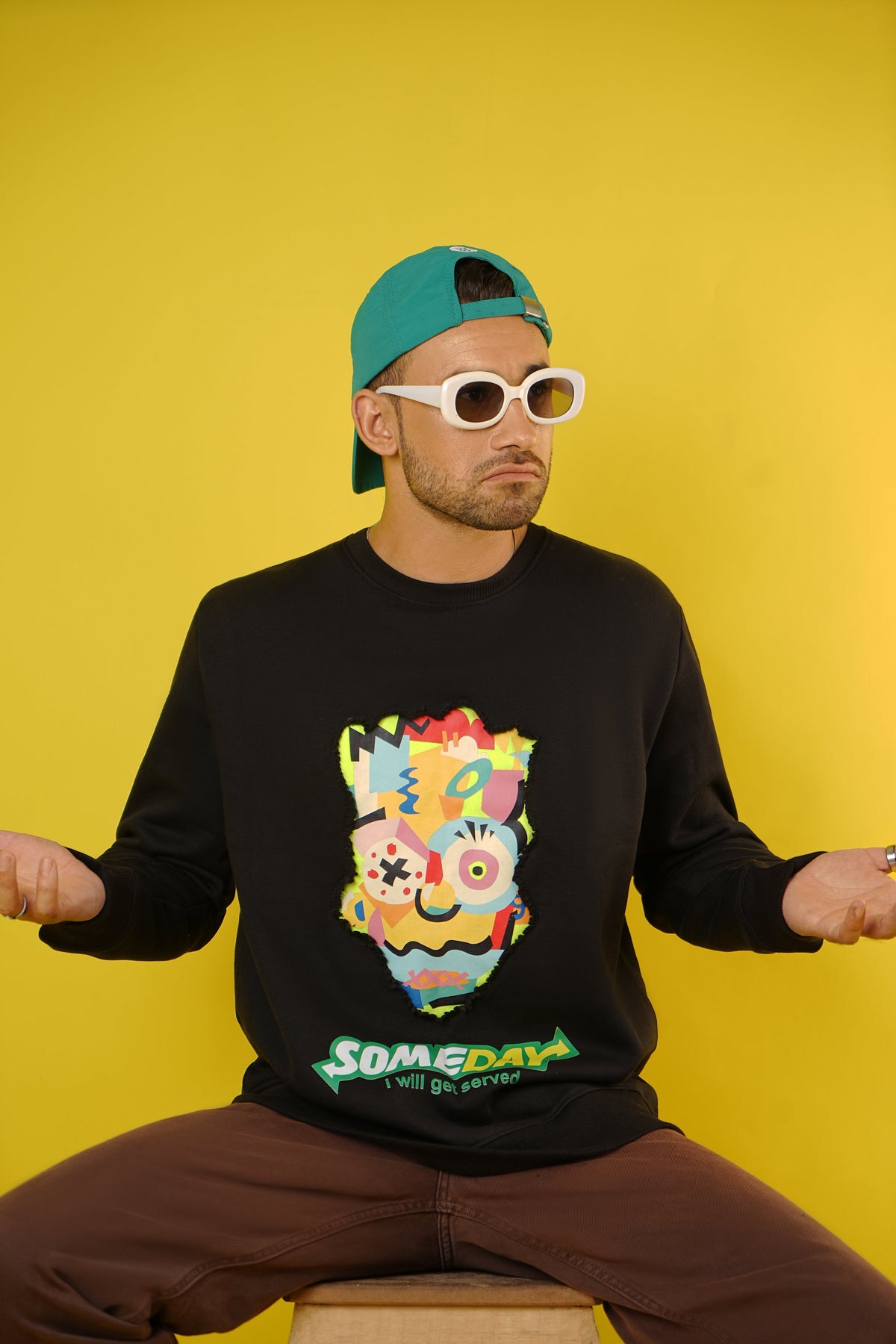"Colorful Chaos" Patchwork Sweatshirt