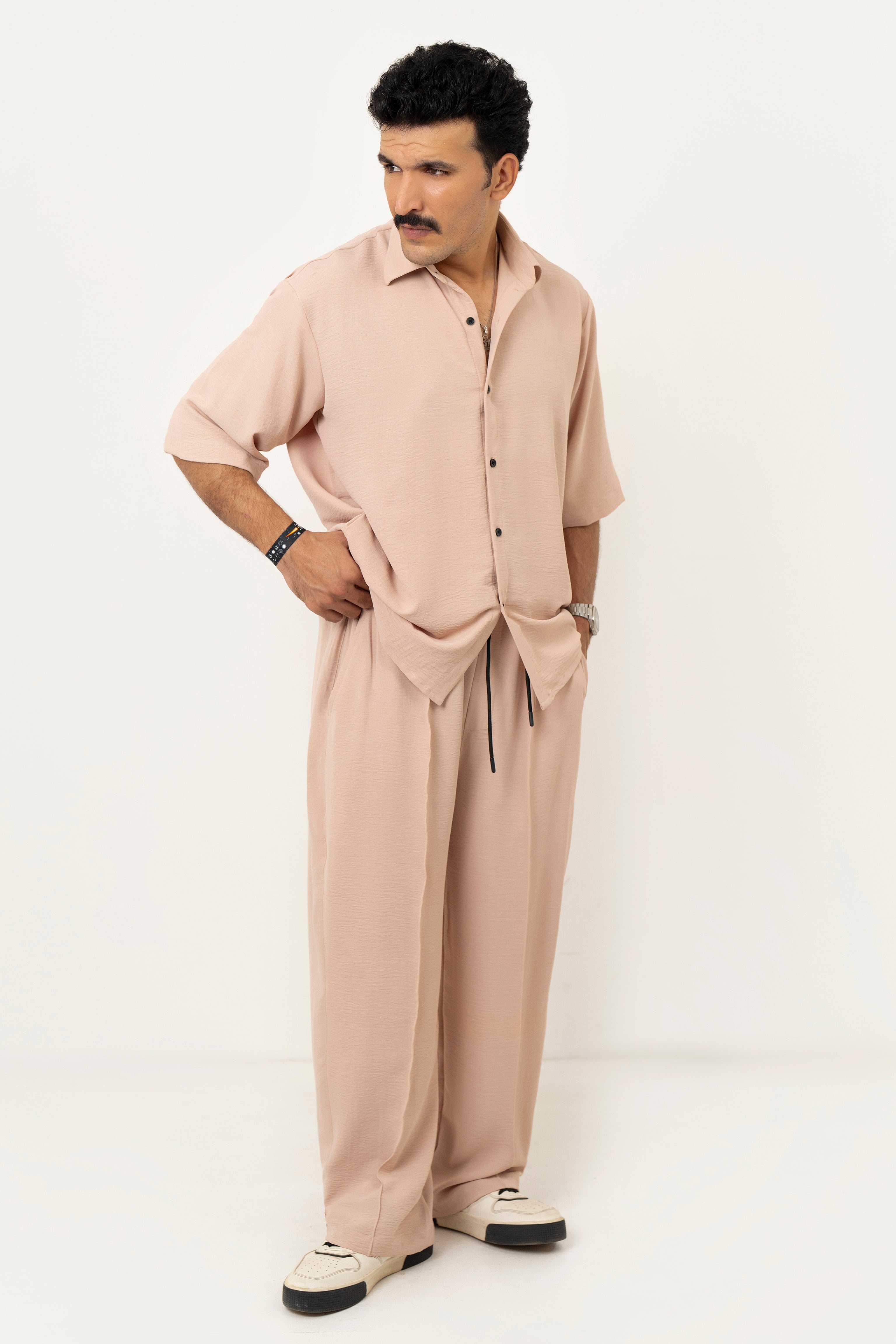 Beige Ease Oversized Co Ord Set