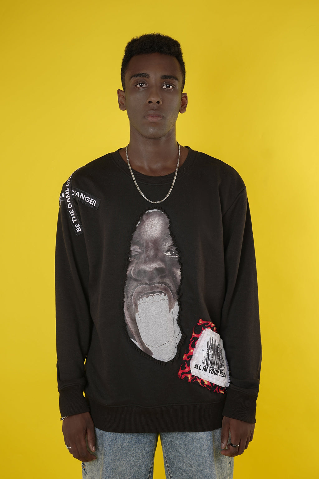 "Freedom of Mind" Patchwork Sweatshirt