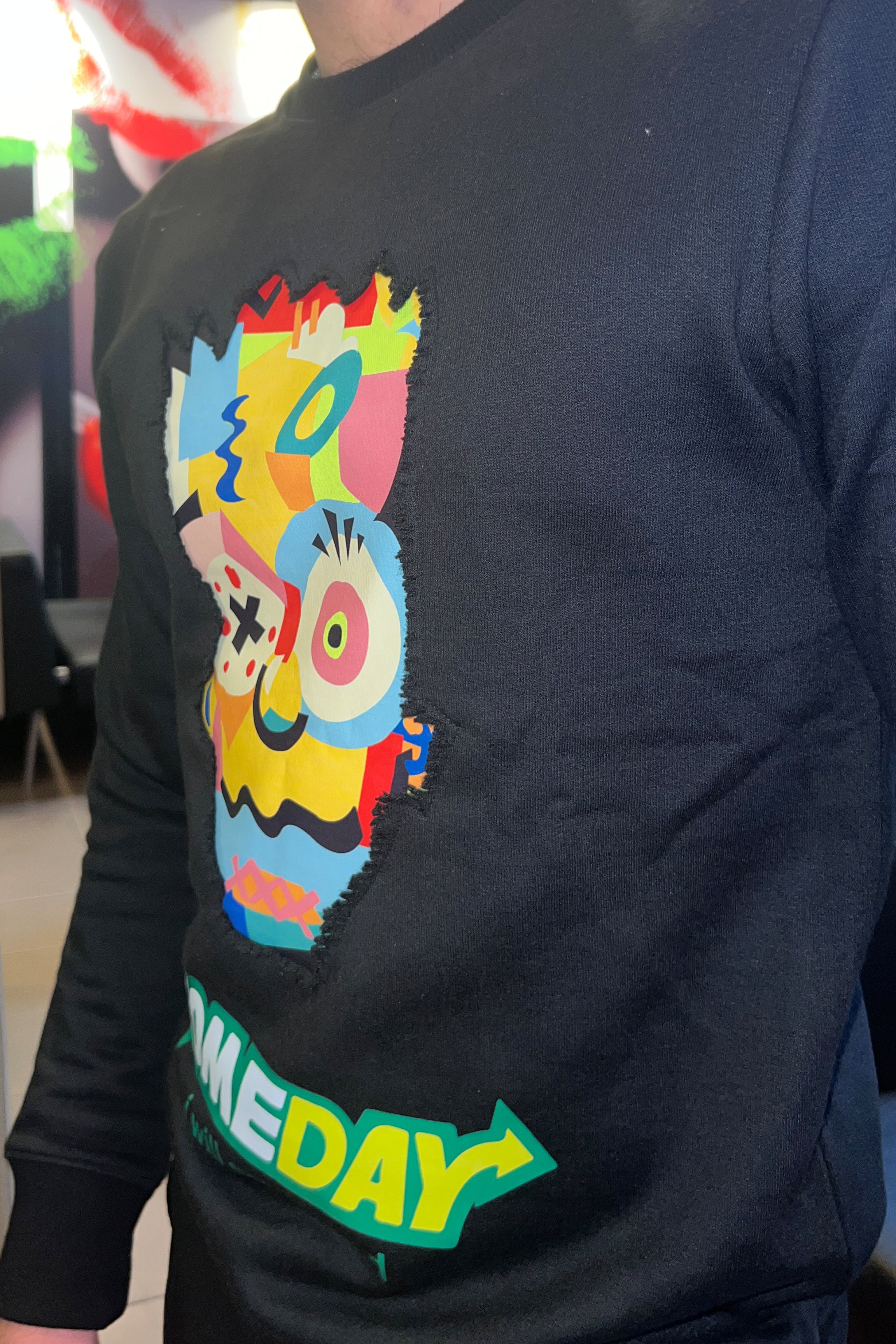 "Colorful Chaos" Patchwork Sweatshirt