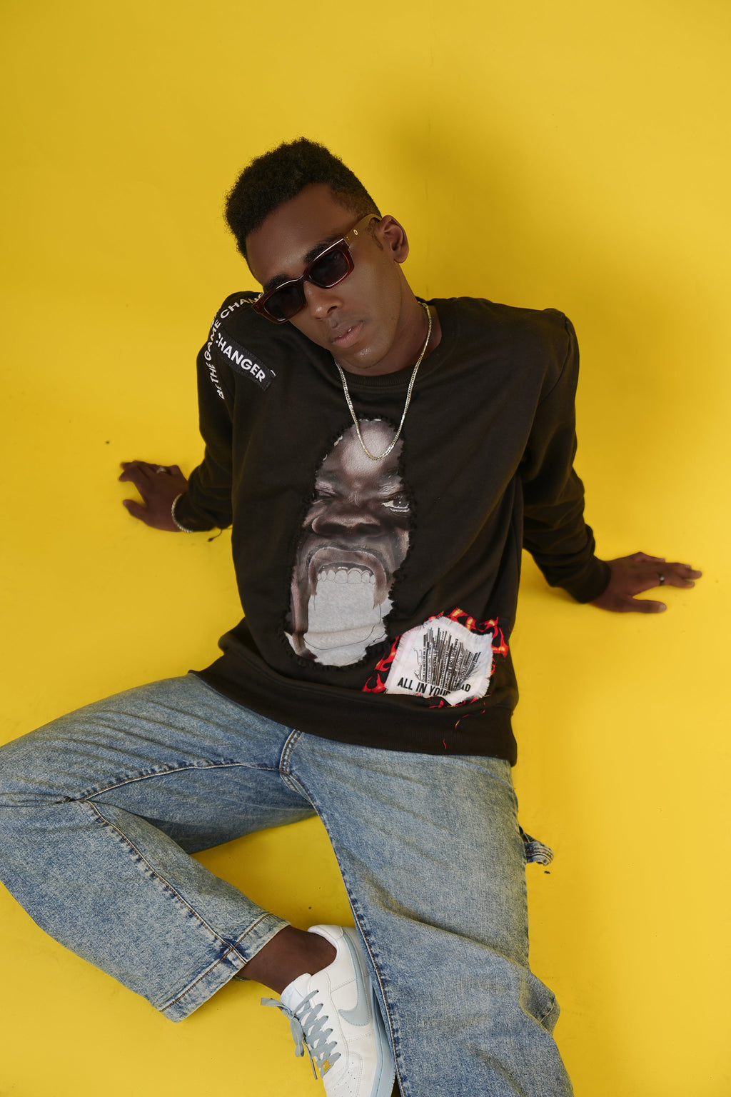 "Freedom of Mind" Patchwork Sweatshirt