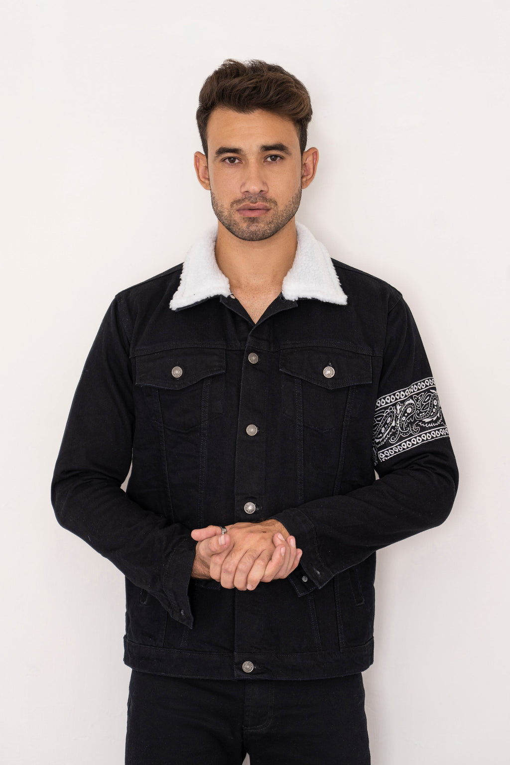 Black Bandana Denim Jacket