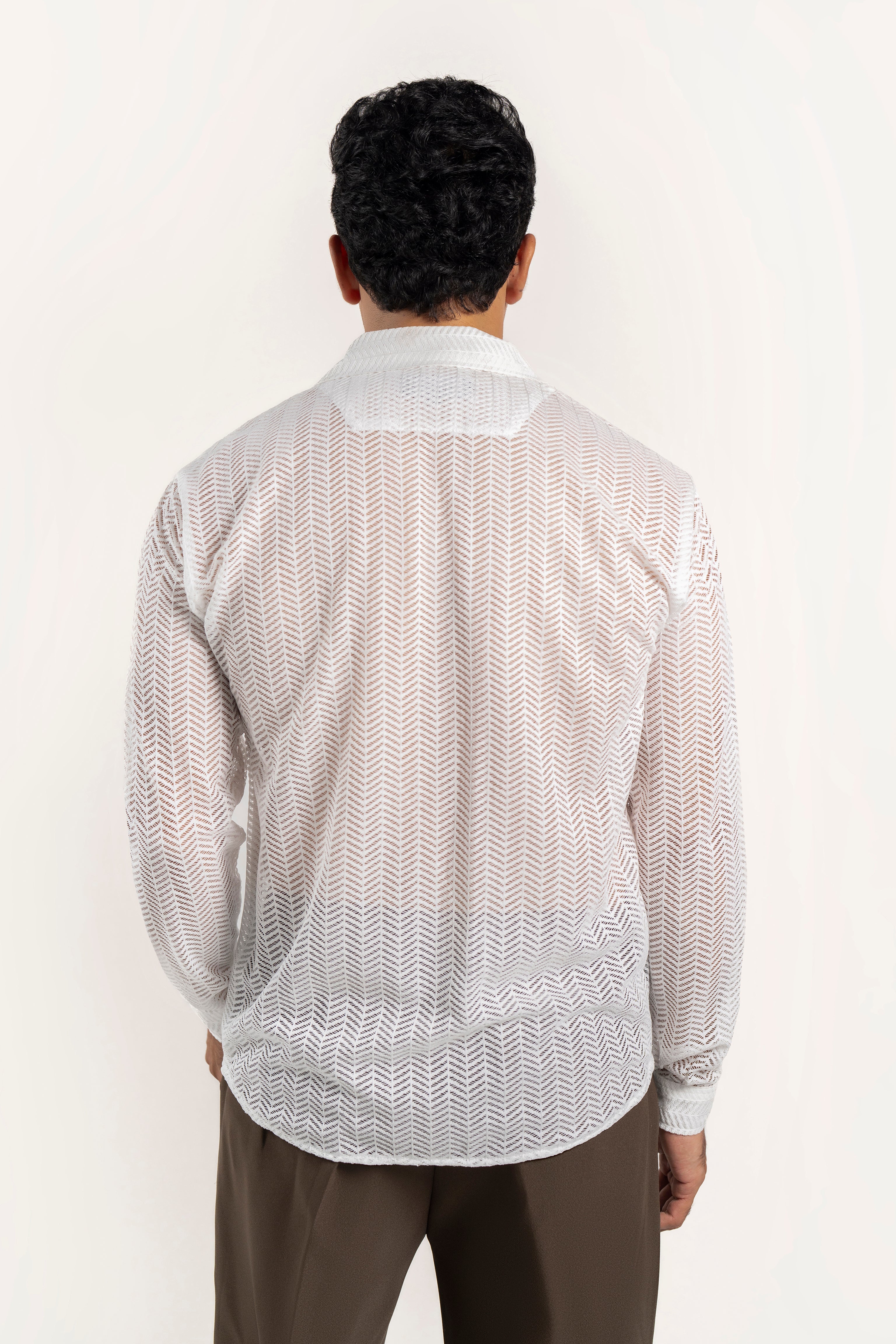 Threadline White Crochet Shirt