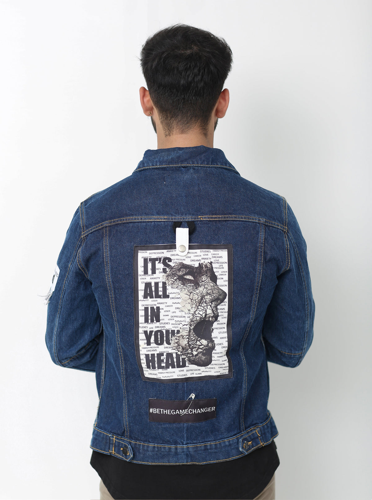 Blue Patchy Denim Jacket