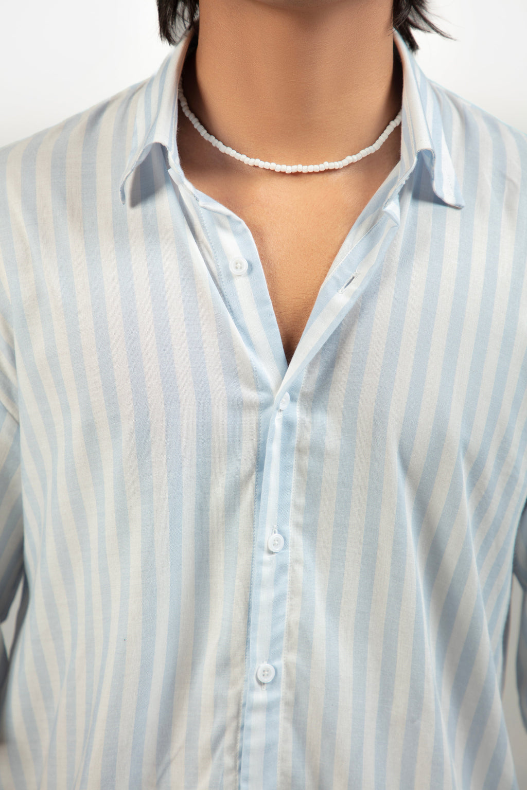 SOLÉA Sea Striped Cropped Shirt - Half Sleeves