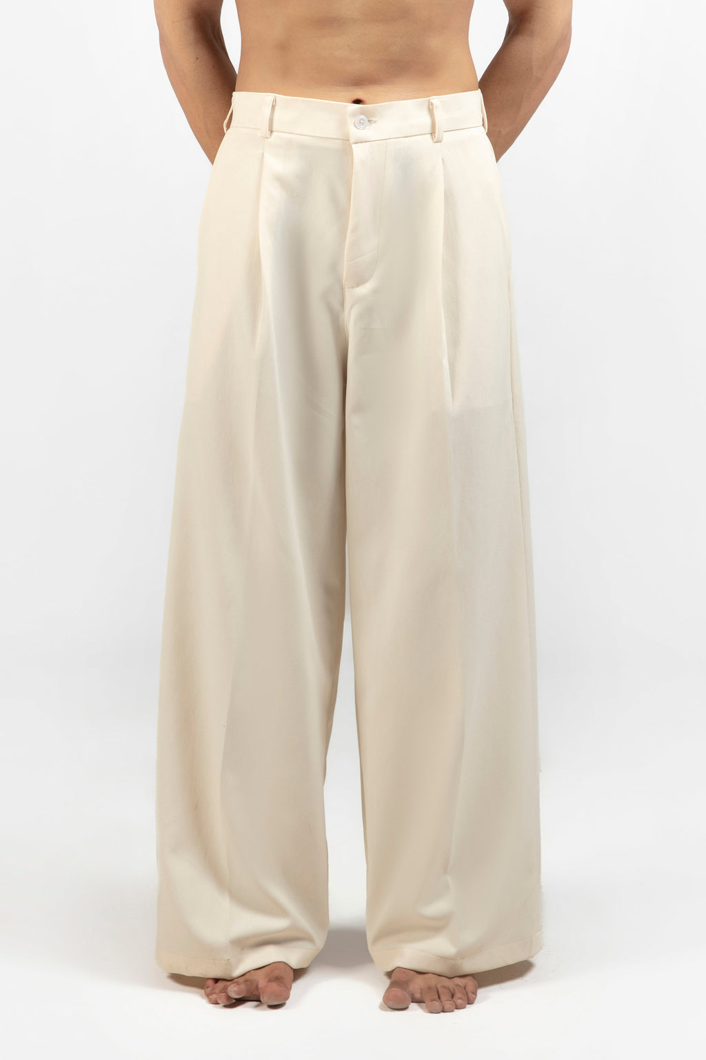 SOLÉA Beige Baggy Pleated Pants