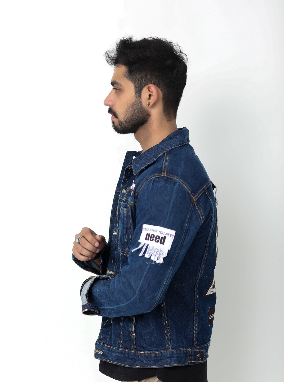 Blue Patchy Denim Jacket