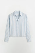 SOLÉA Sea Striped Cropped Shirt - Full Sleeves