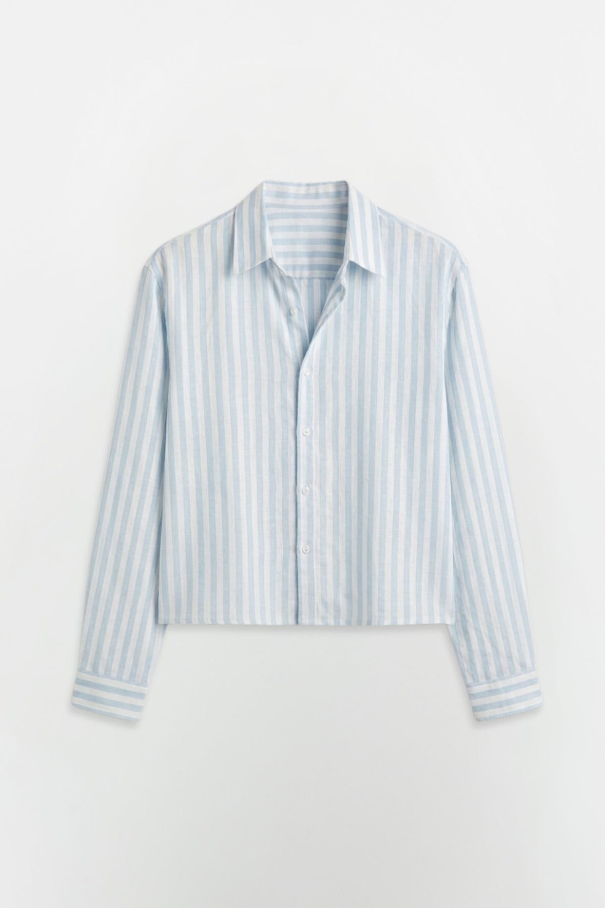 SOLÉA Sea Striped Cropped Shirt - Full Sleeves