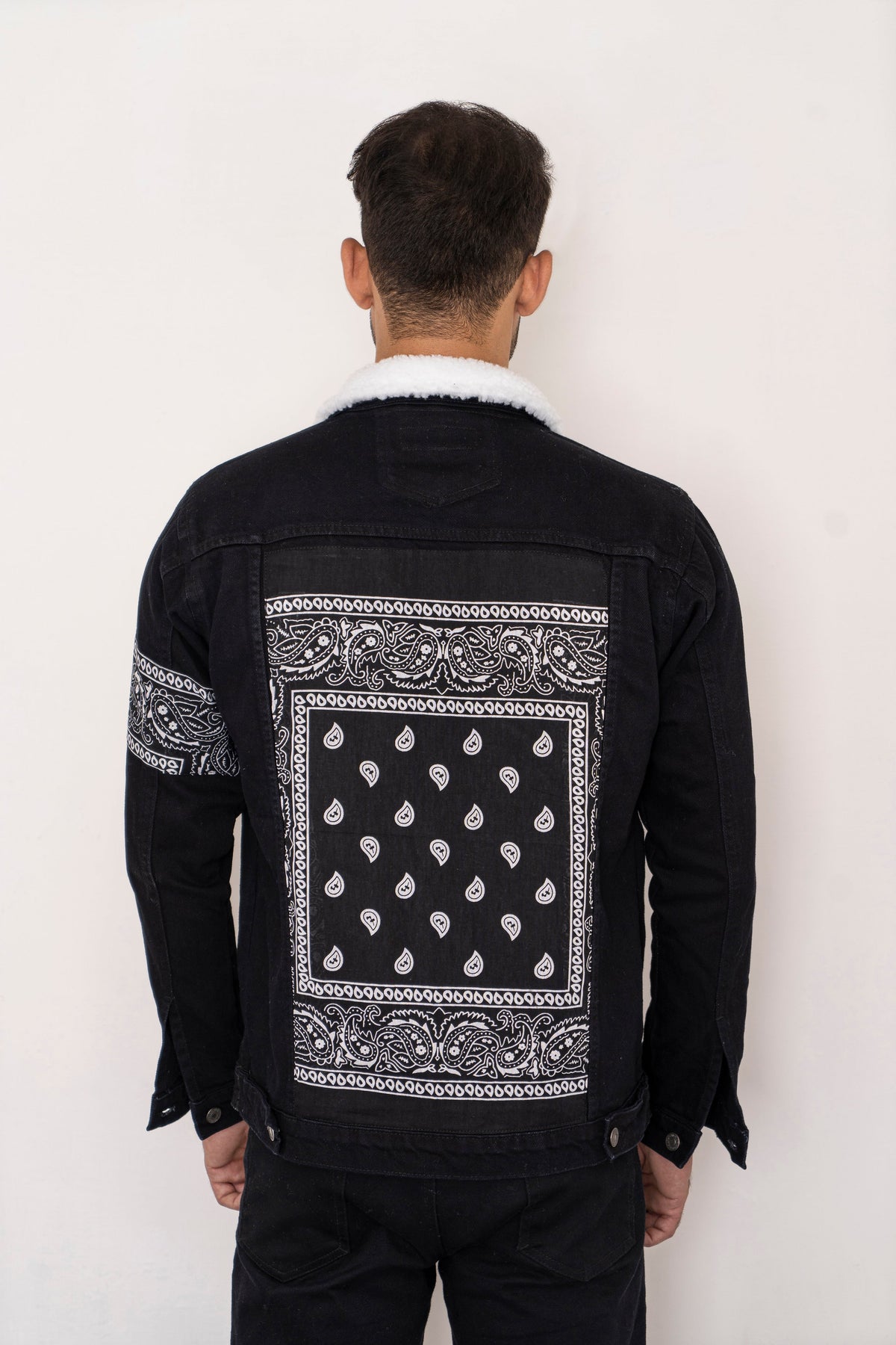 Black Bandana Denim Jacket