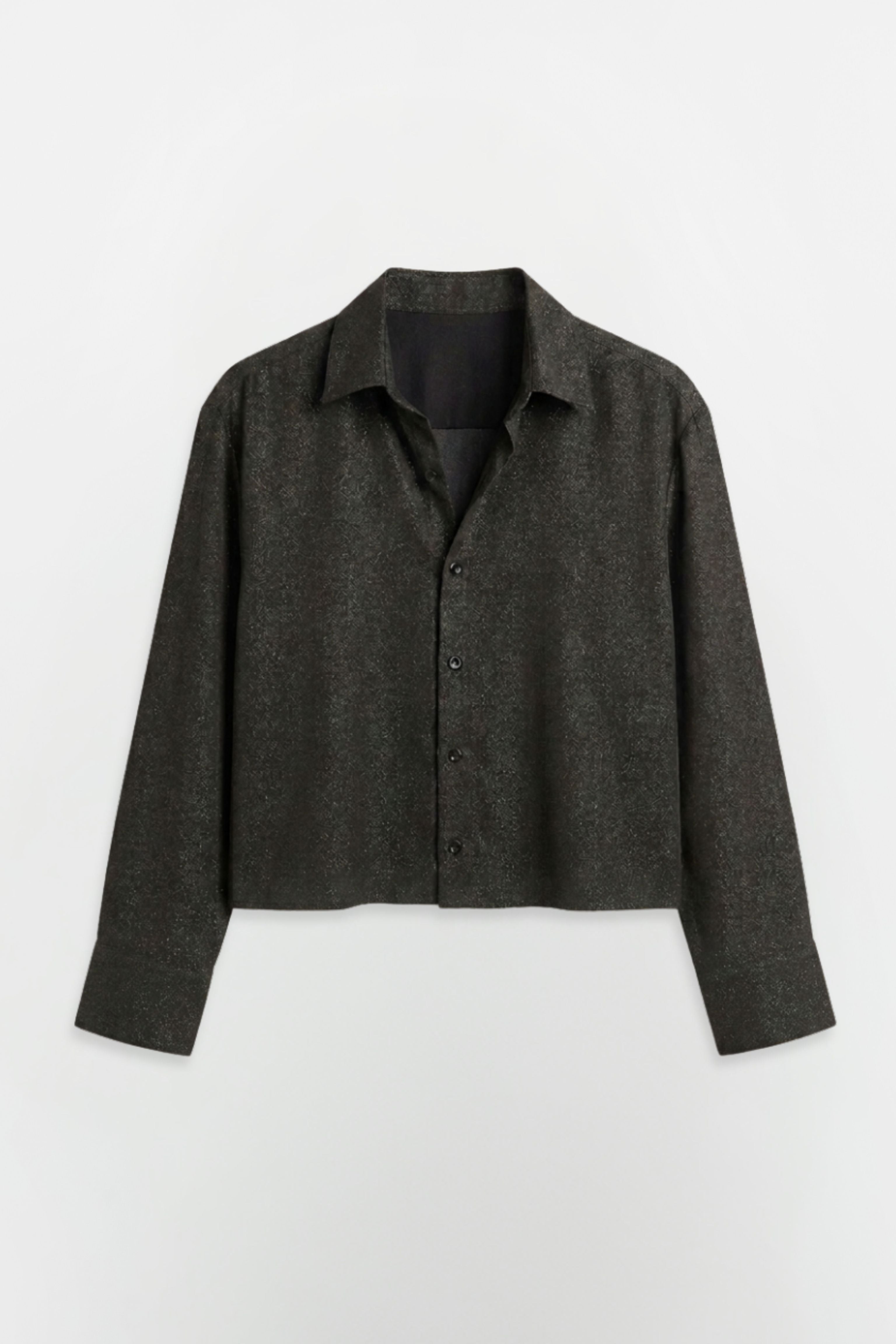 SOLÉA Grey Cropped Shirt