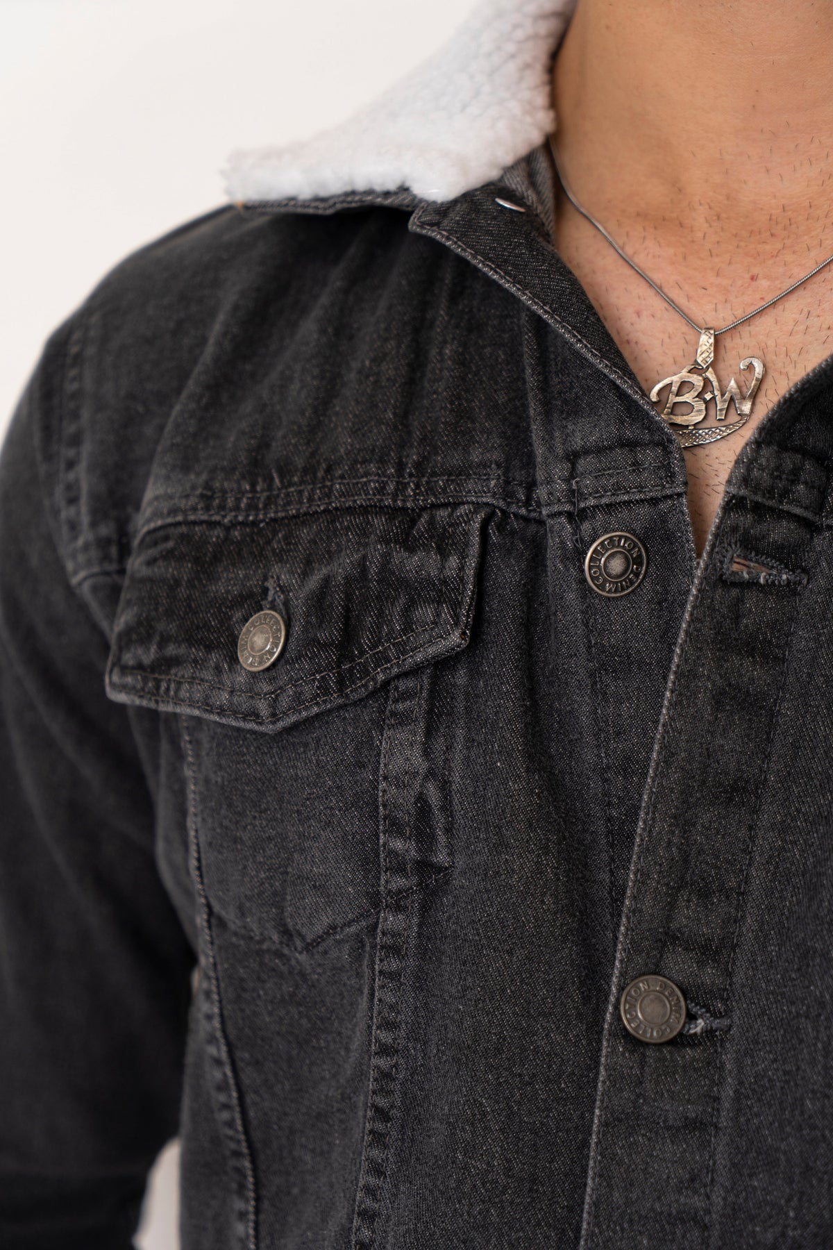 Grey Bandana Denim Jacket