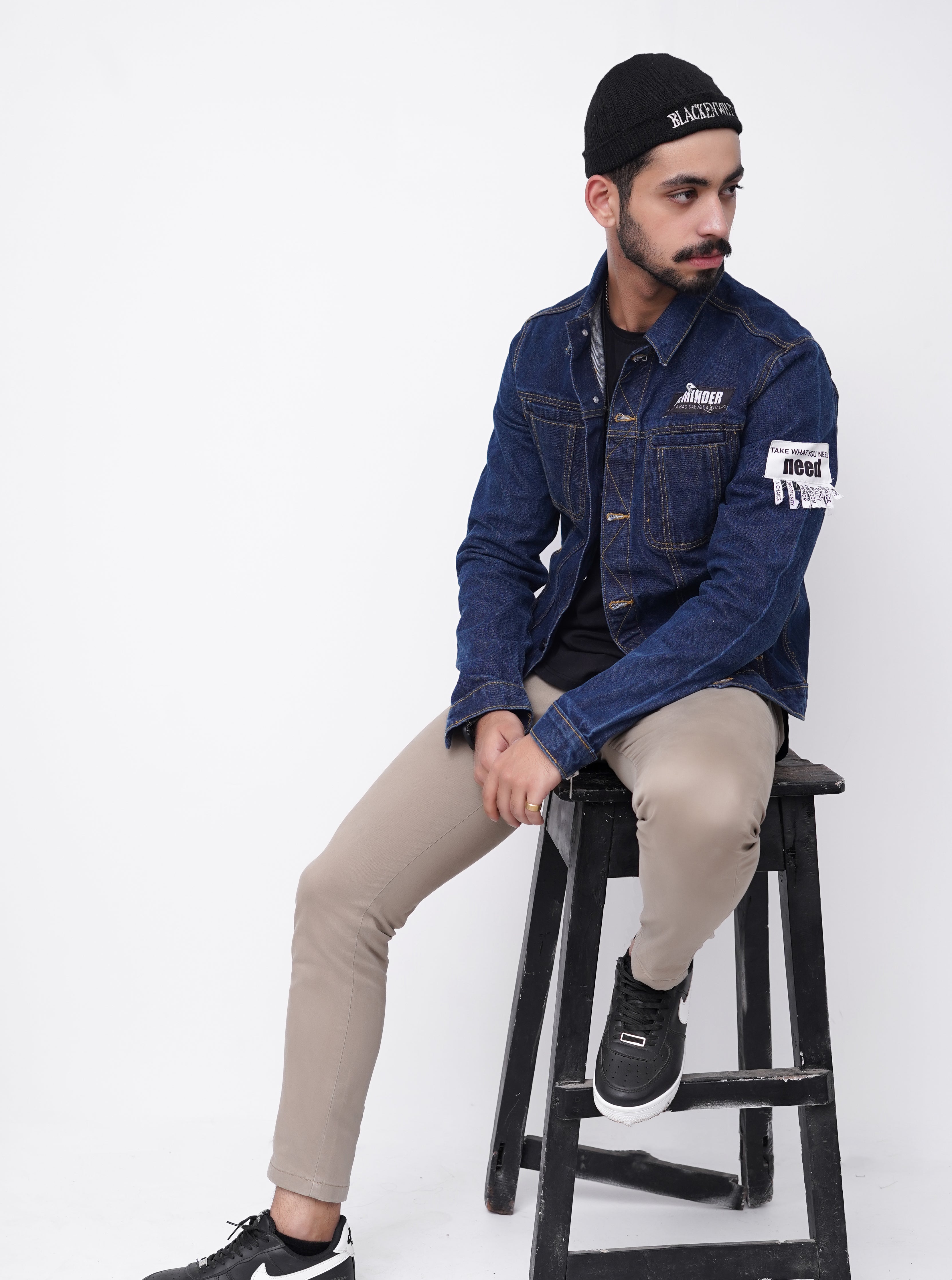 Blue Patchy Denim Jacket