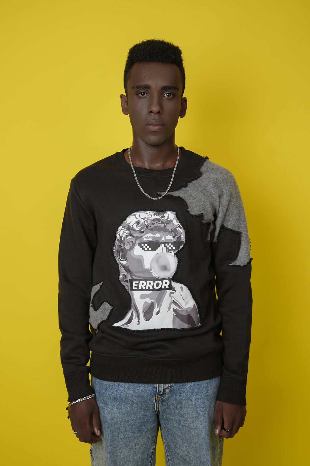 "Chill in Error" Patchwork Sweatshirt