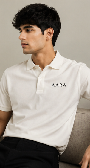 AARA Essential White Polo Shirt – Premium Comfort Fit