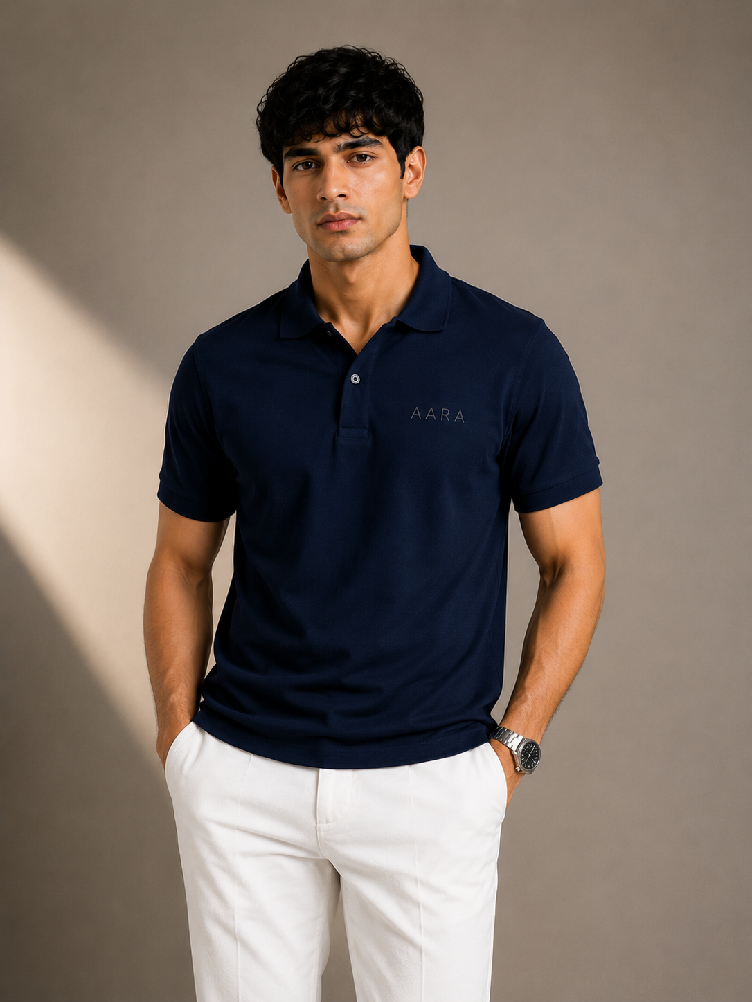 AARA Navy Blue Polo Shirt – Signature Premium Fit