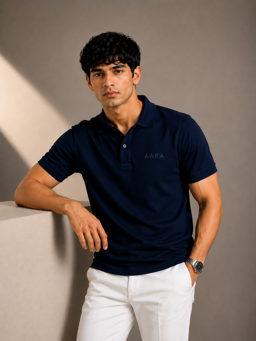 AARA Navy Blue Polo Shirt – Signature Premium Fit