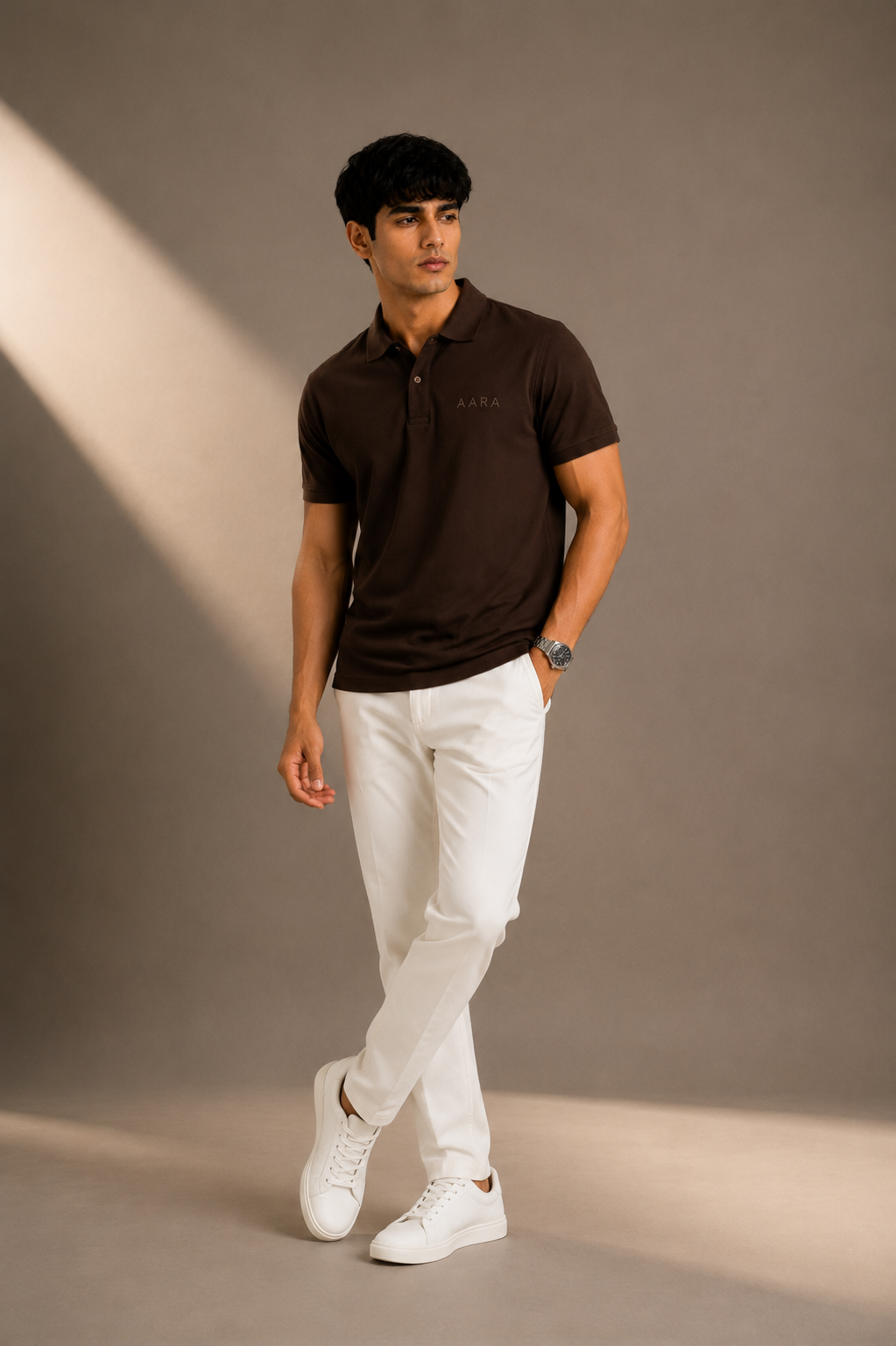 AARA Signature Brown Polo Shirt – Premium Smart Fit