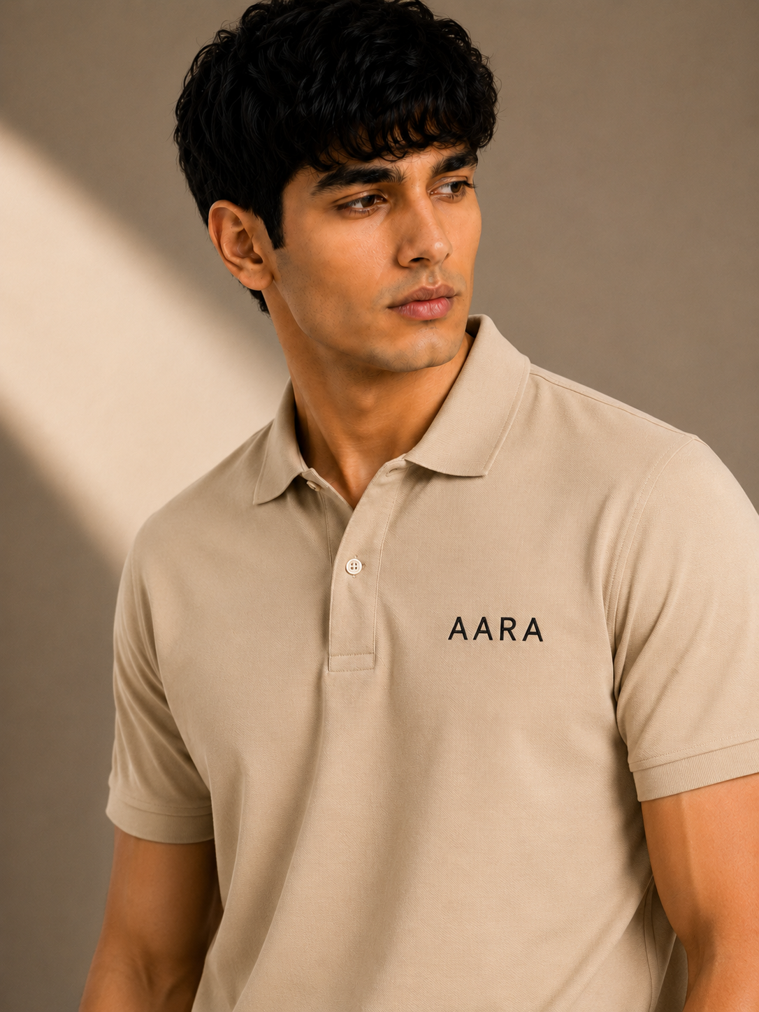 AARA Sand Beige Polo Shirt – Signature Walking Edition
