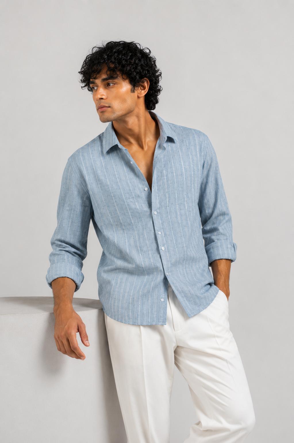 SOLÉA Breeze Striped Cropped Shirt