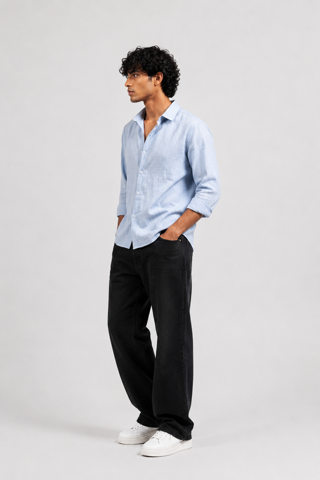 SOLÉA Sky Linen Oversized Shirt