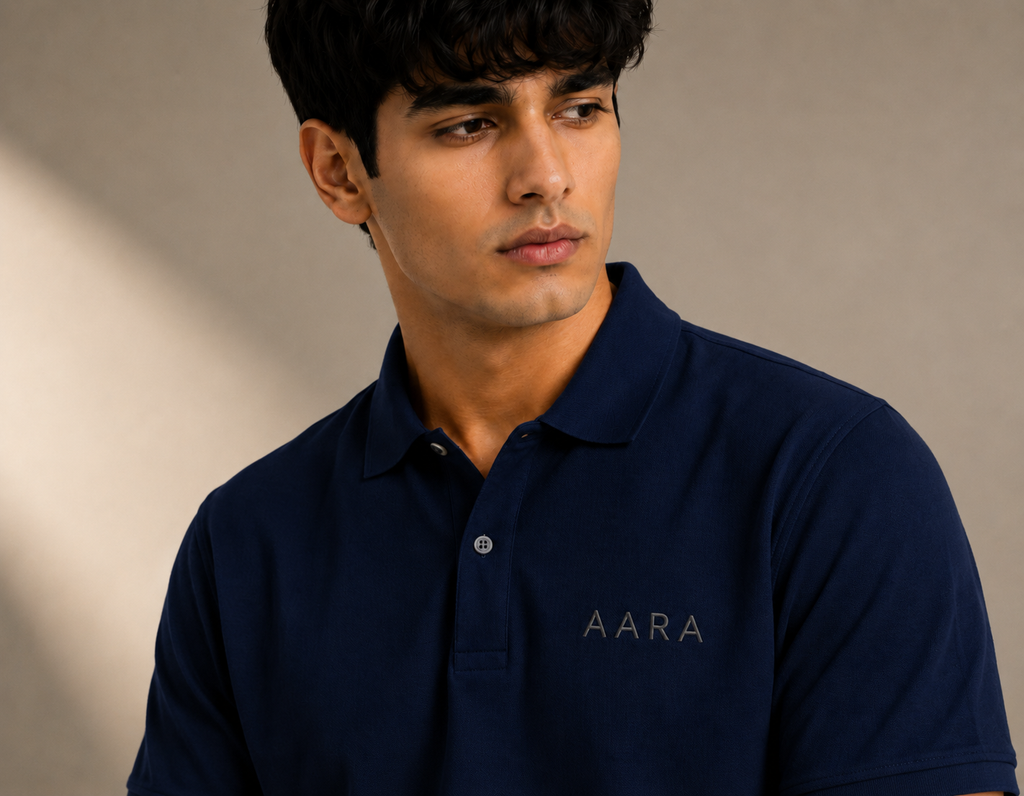 AARA Navy Blue Polo Shirt – Signature Premium Fit