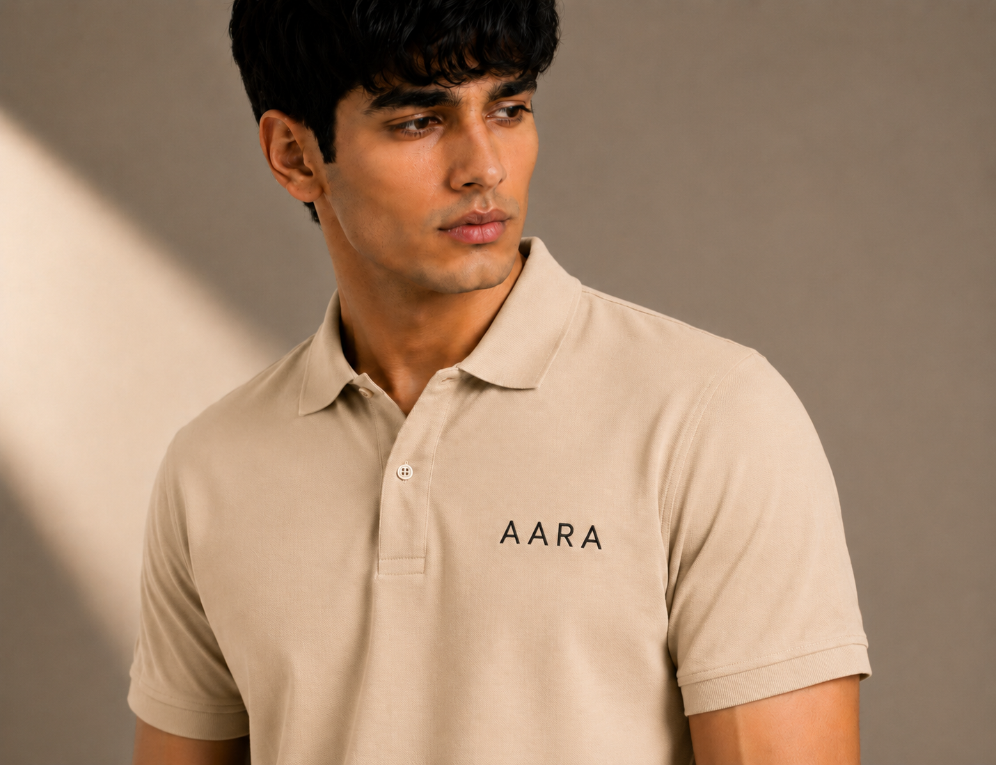 AARA Sand Beige Polo Shirt – Signature Walking Edition