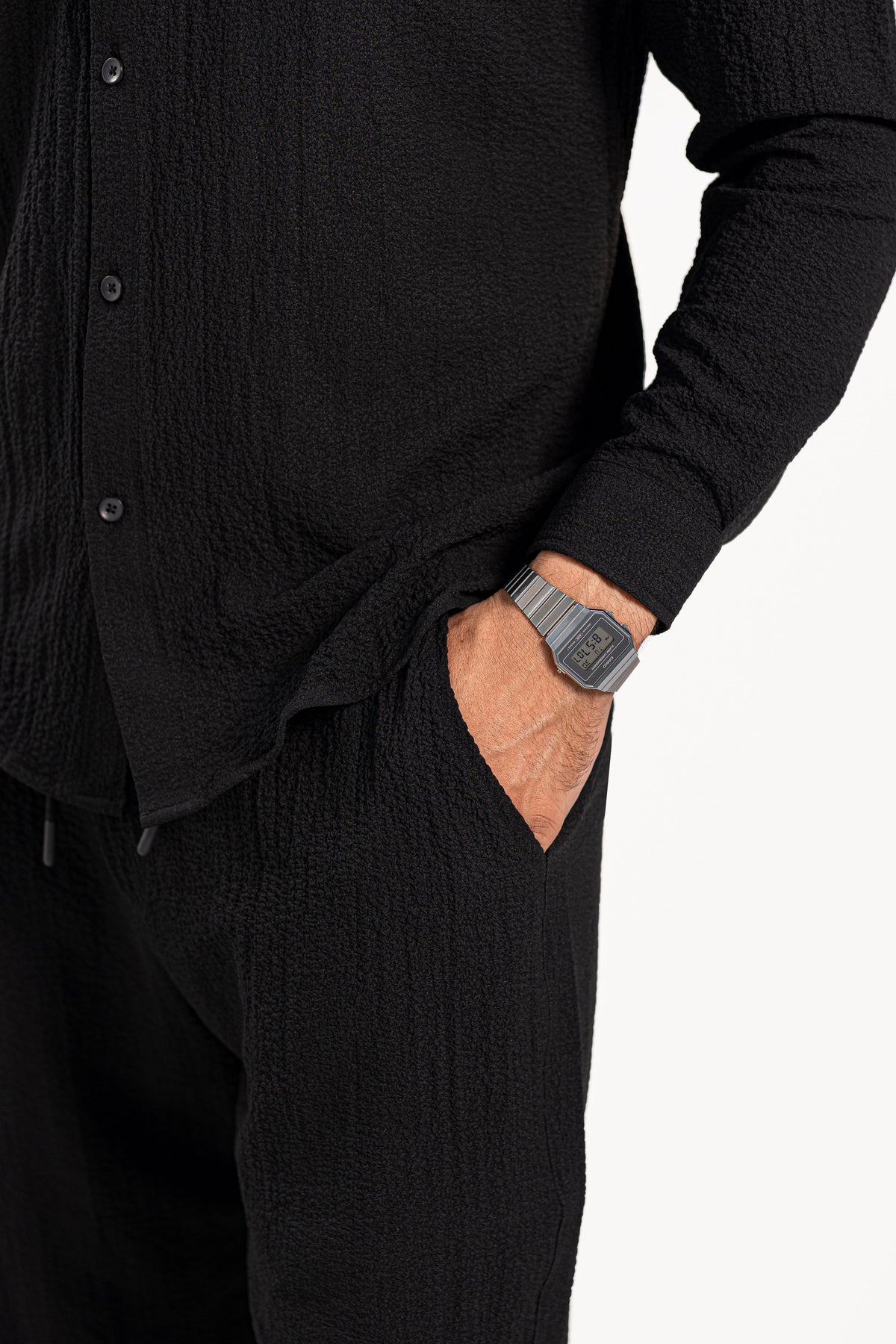Noir Creased Overszied Co Ord Set
