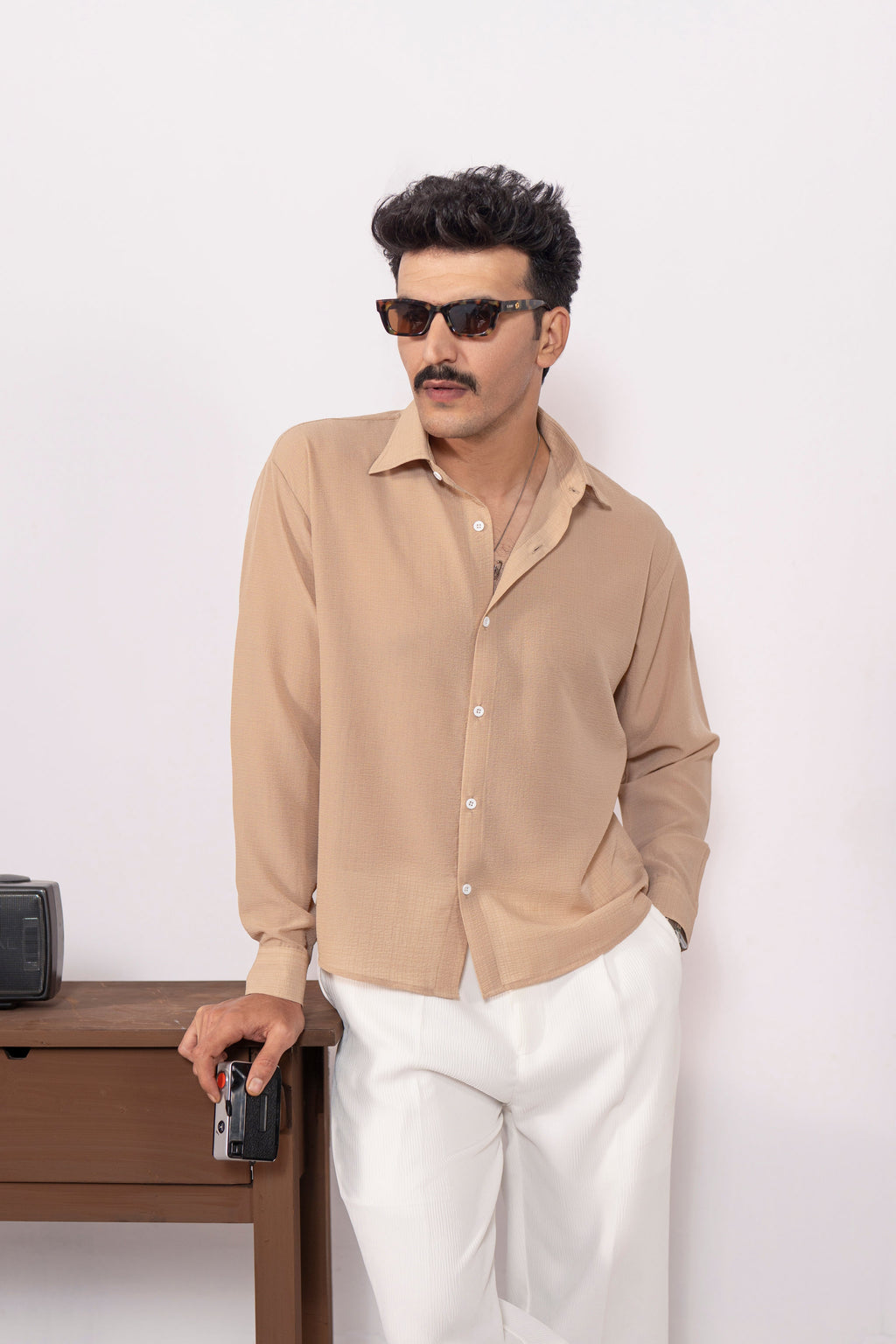 Dune Cropped Oversized Shirt