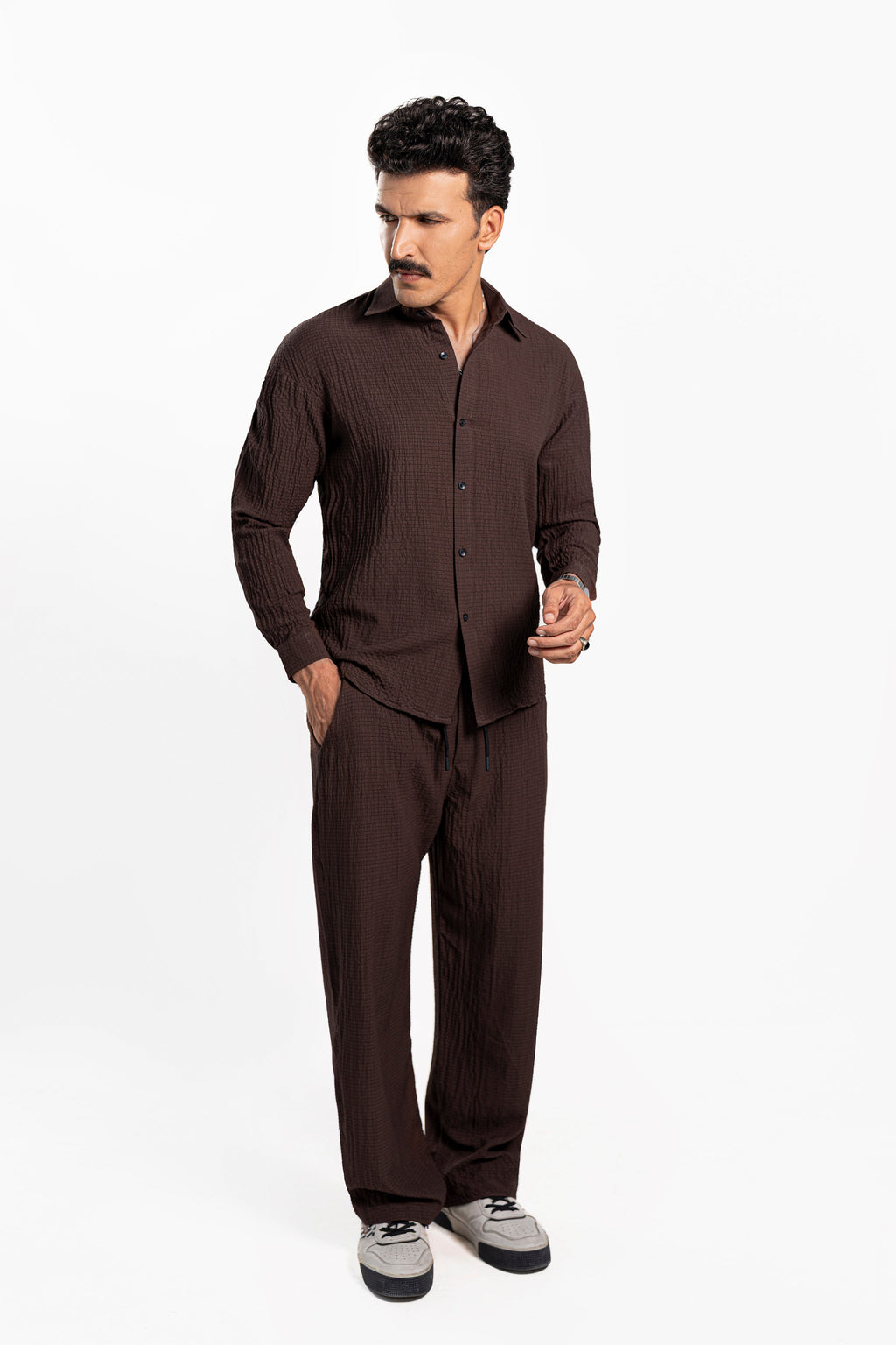 Cocoa Creased Oversized Co Ord Set