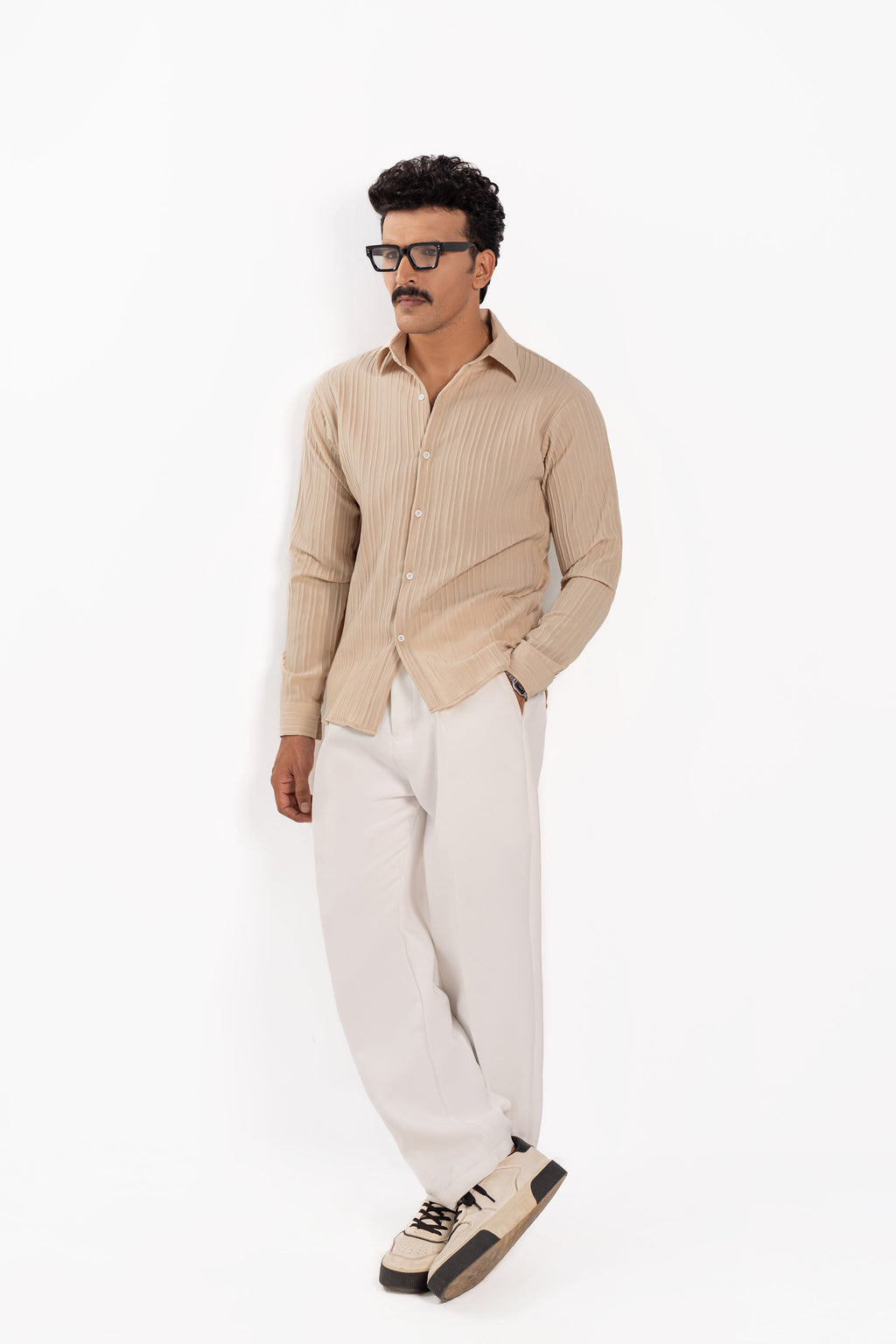Beige Threaded Shirt - FS