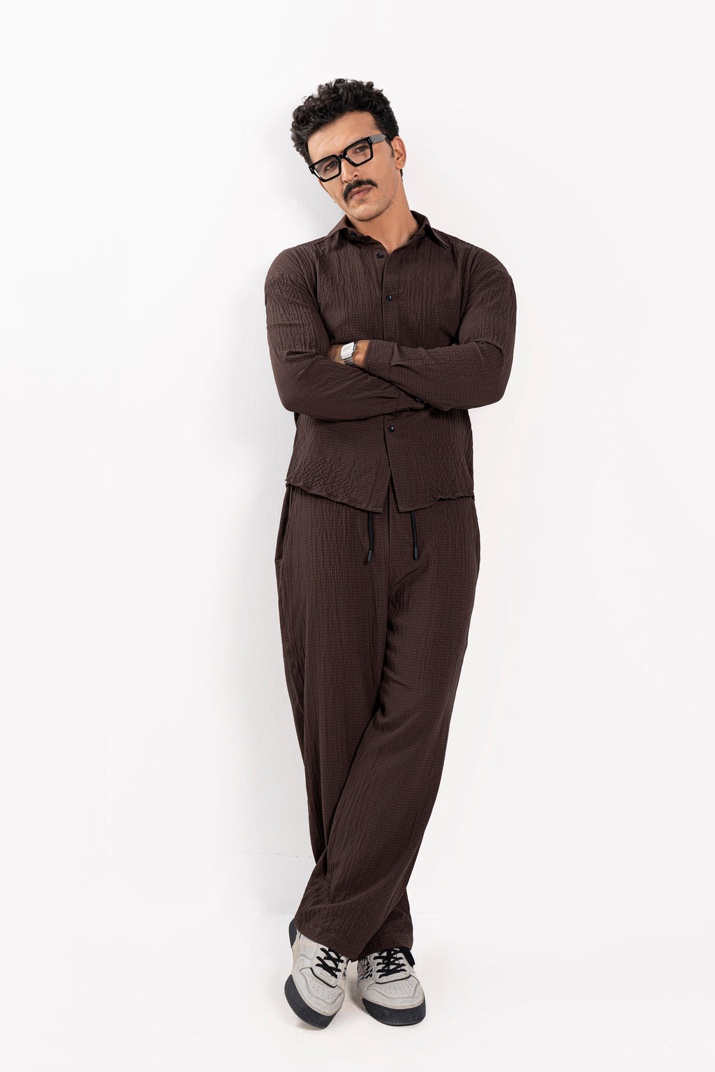 Cocoa Creased Oversized Co Ord Set