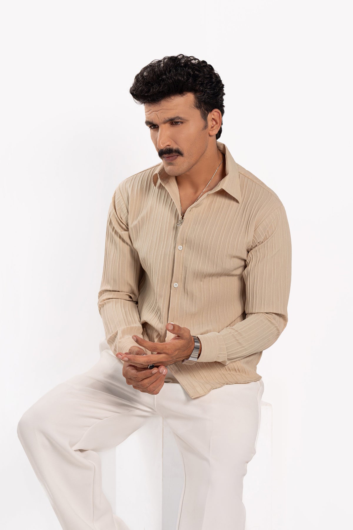 Beige Threaded Shirt - FS