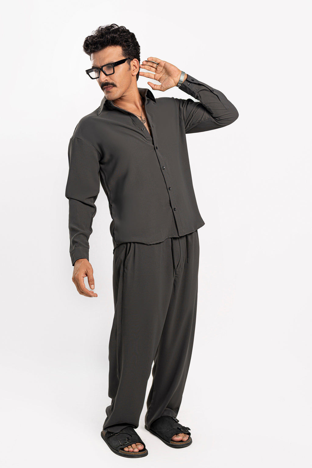 Fallen Grey Oversized Co Ord Set