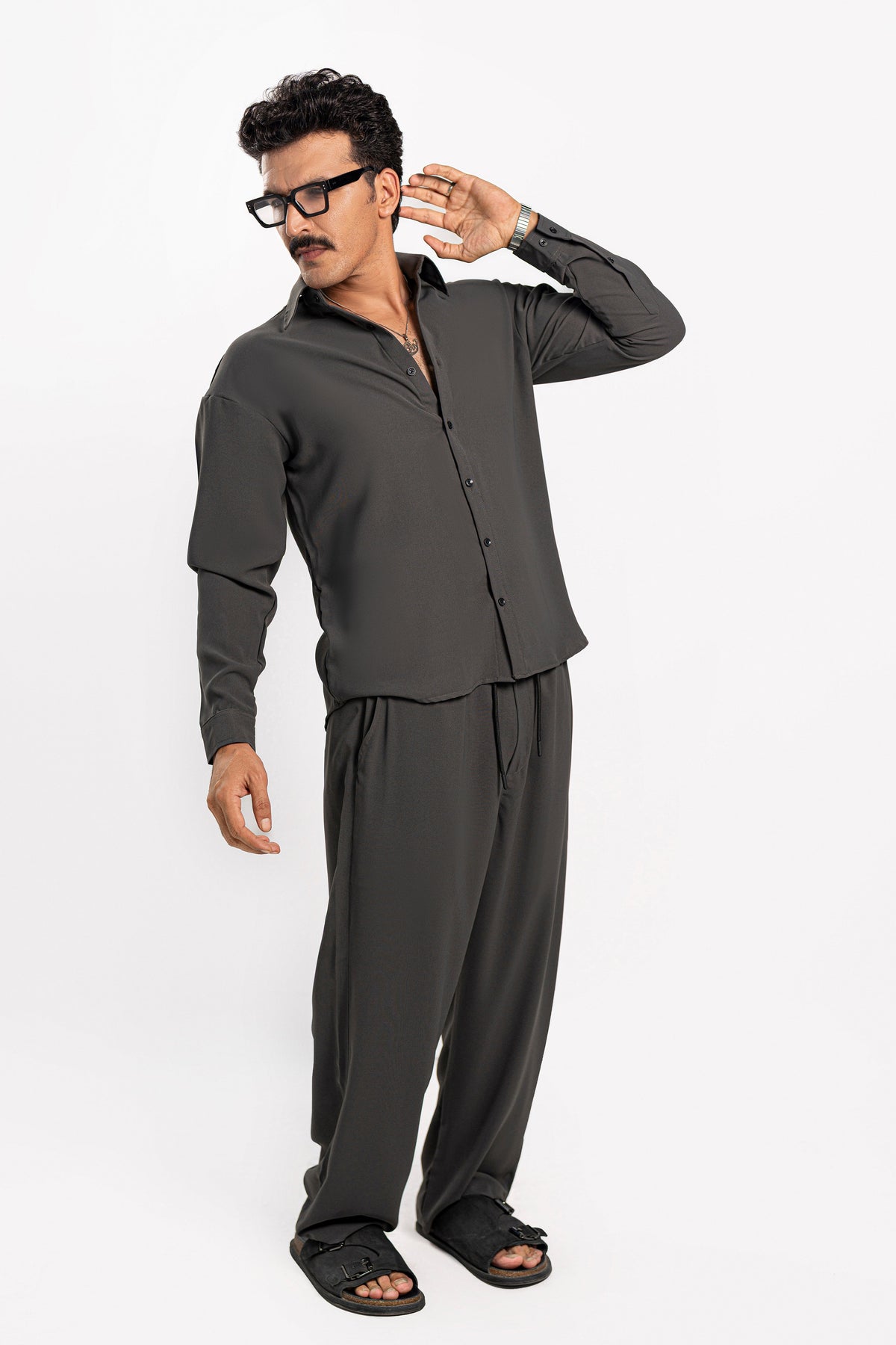Fallen Grey Oversized Co Ord Set