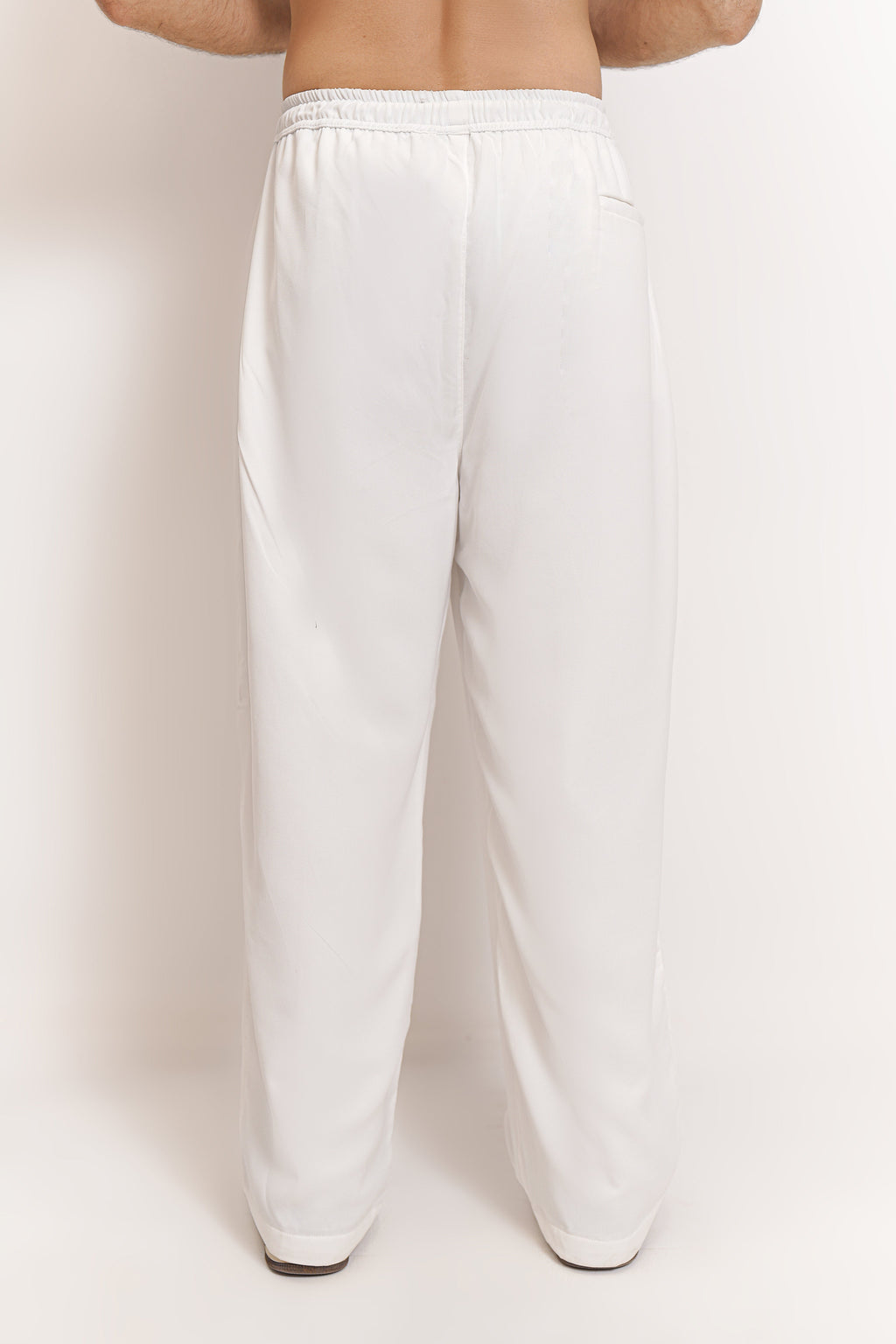 White Pintex Trouser Pants
