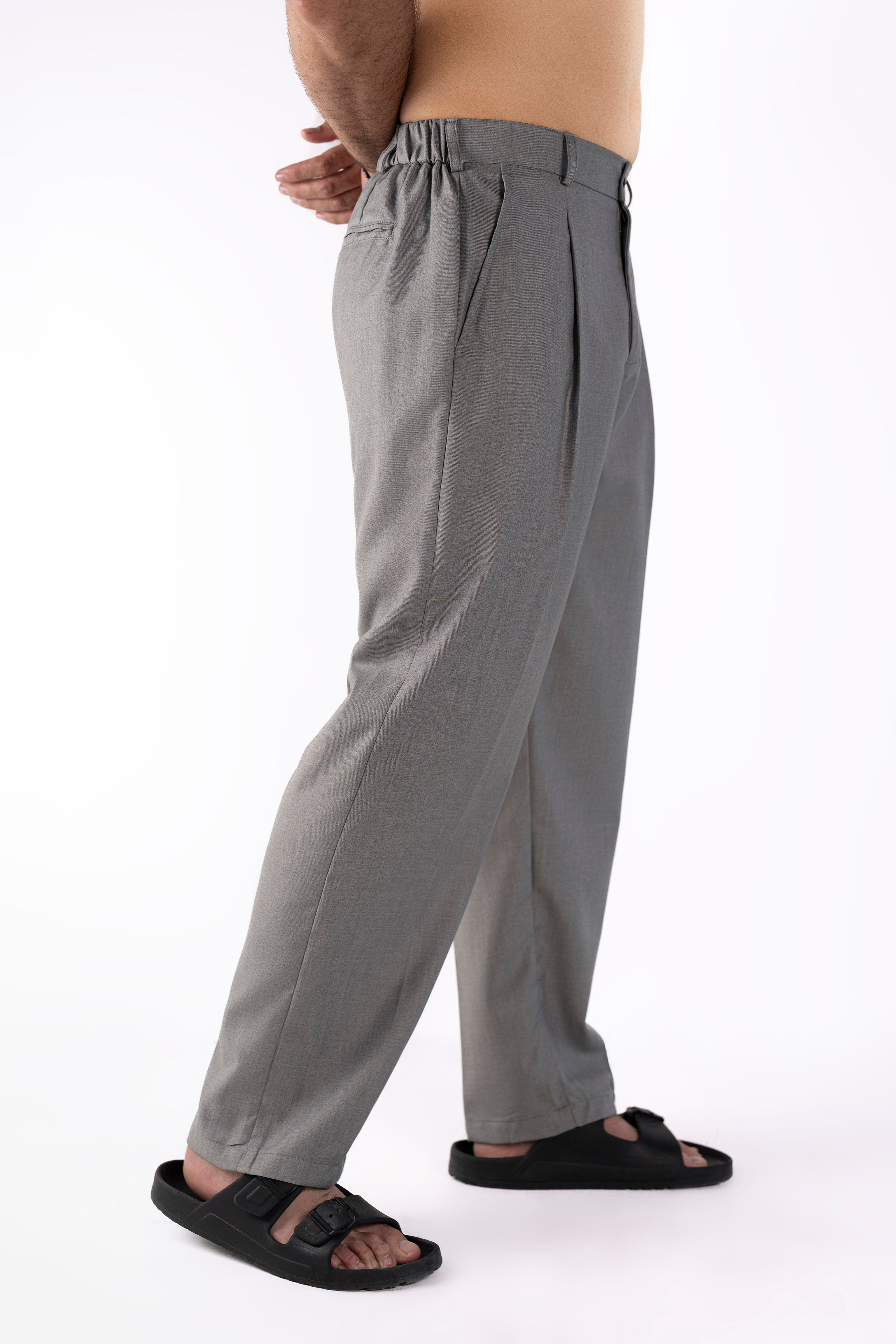 Classic Ashen Pleated Pants