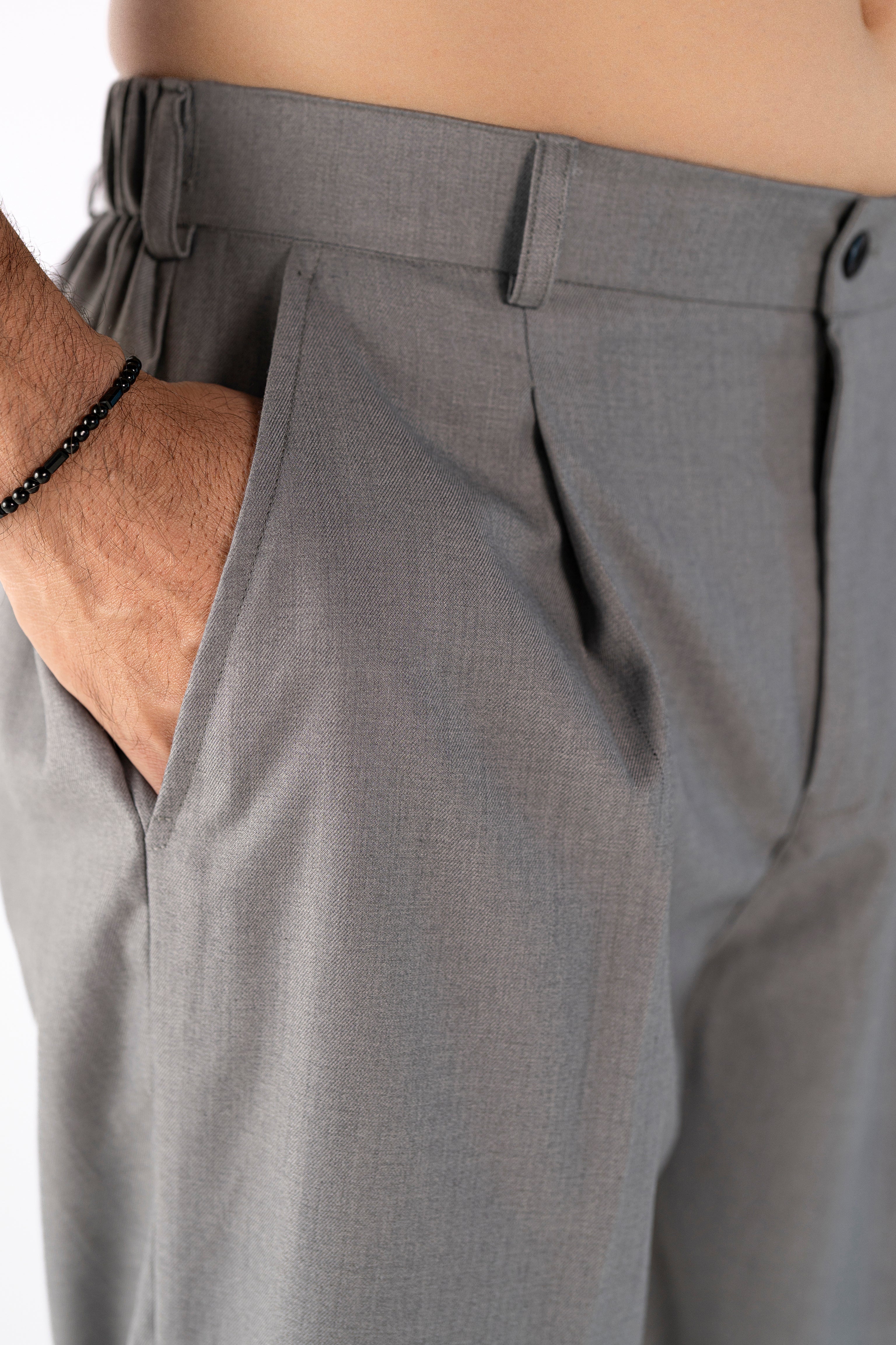 Classic Ashen Pleated Pants
