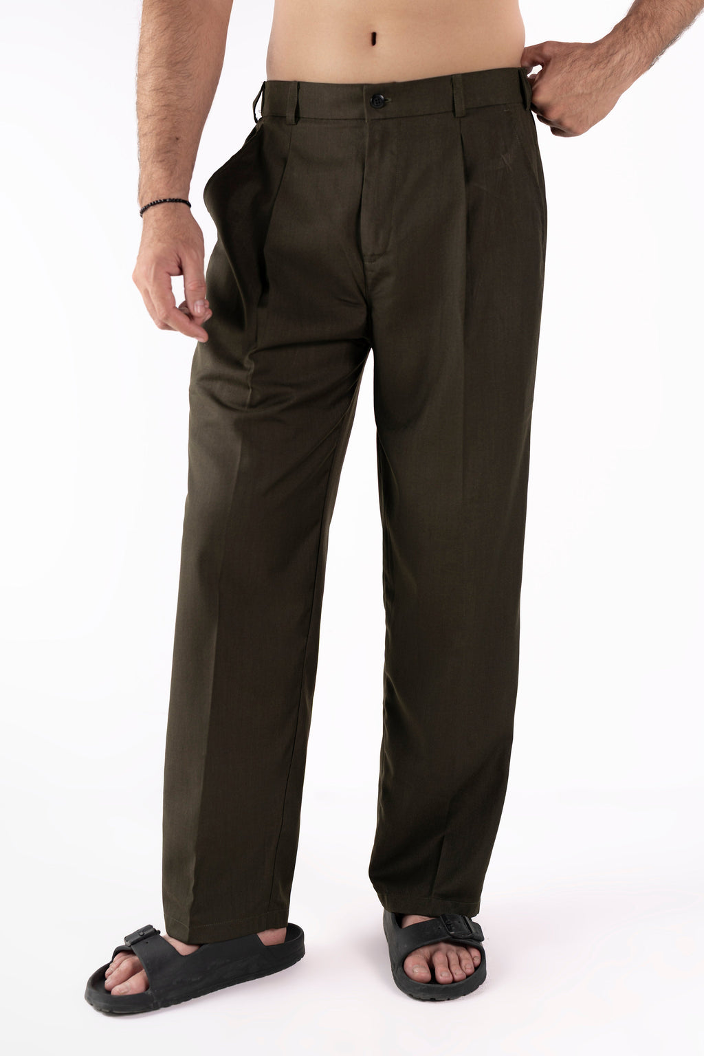 Classic Olivine Pleated Pants