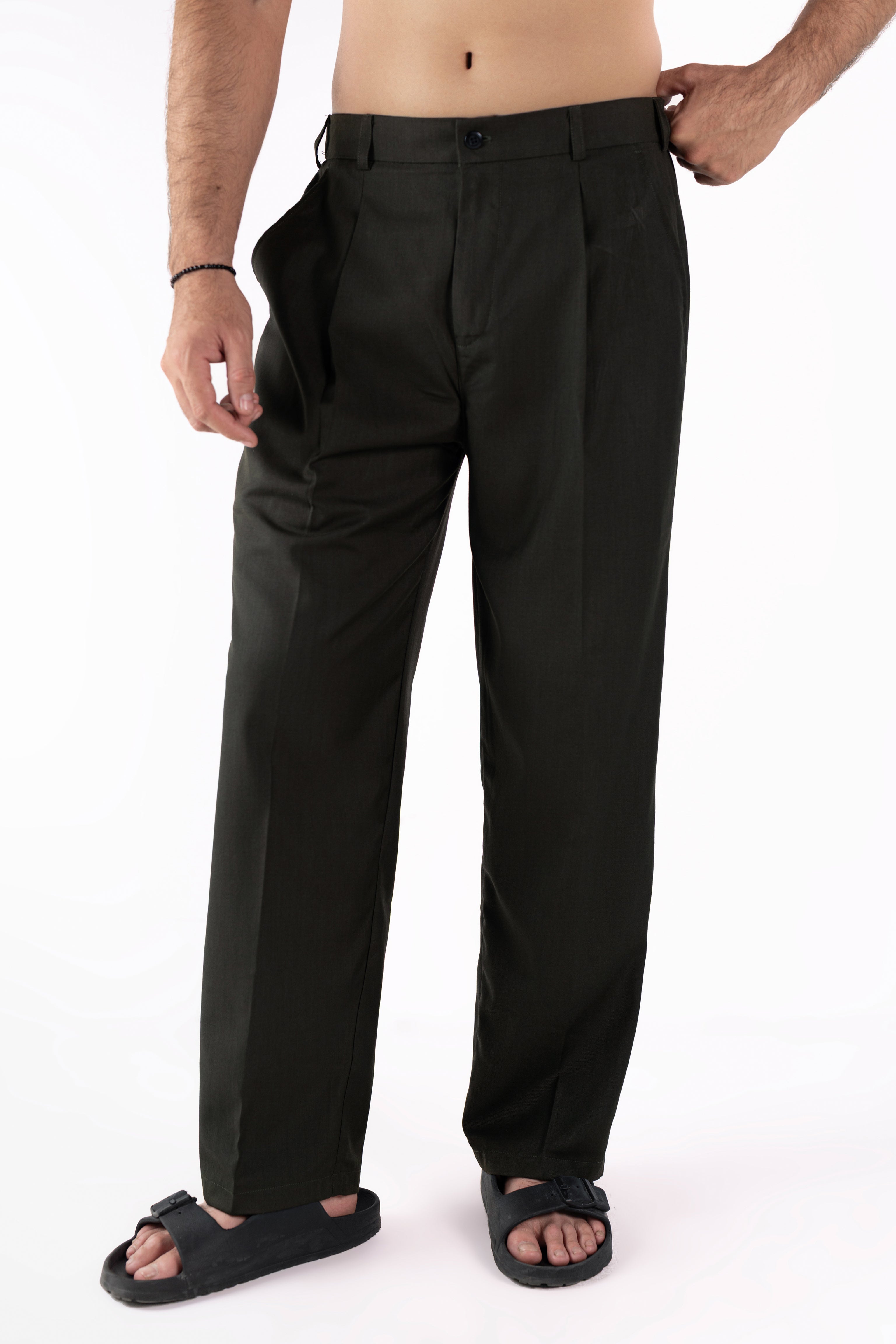 Deep Bosco Pleated Pants