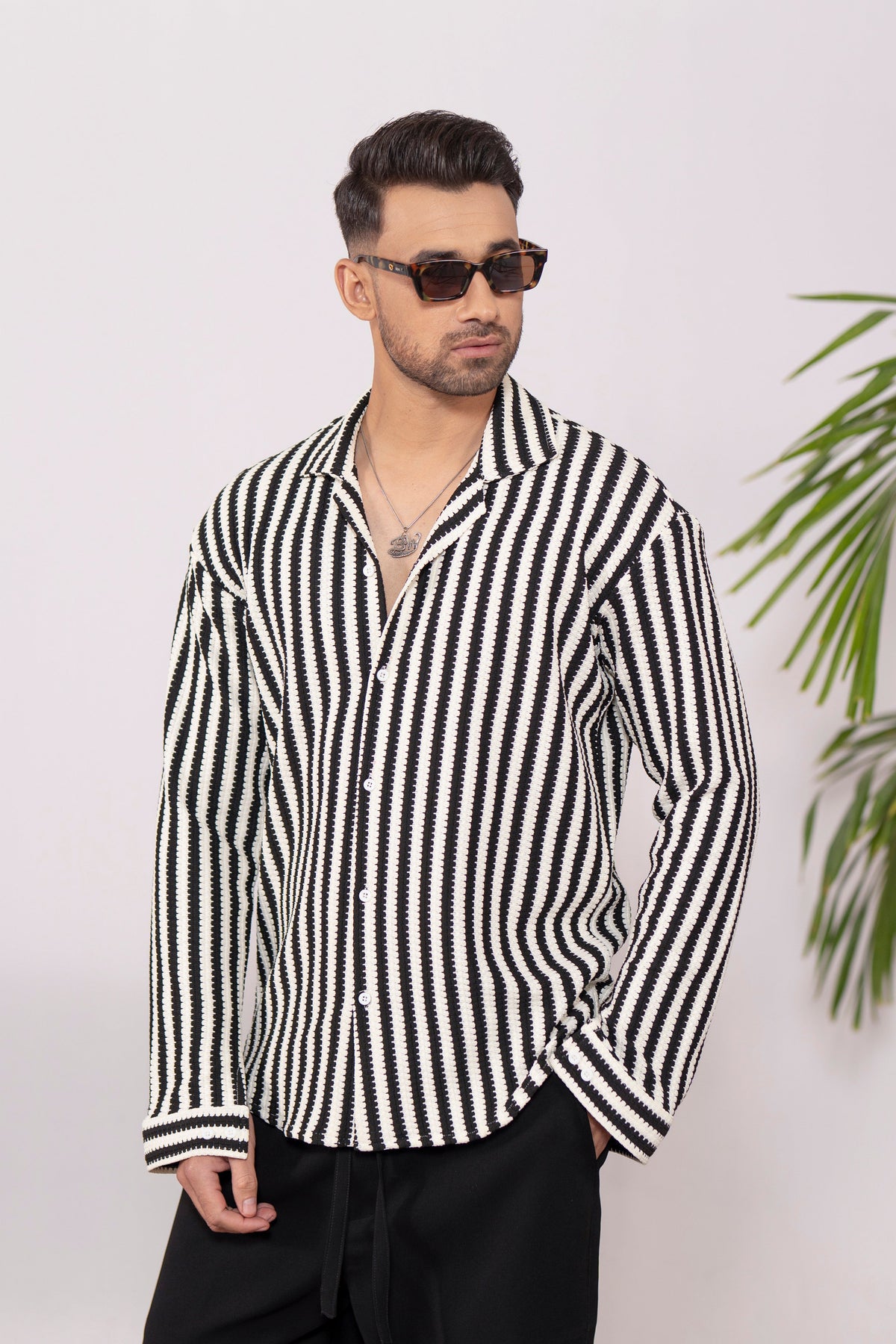 Noiré Grove Oversized Crochet Shirt