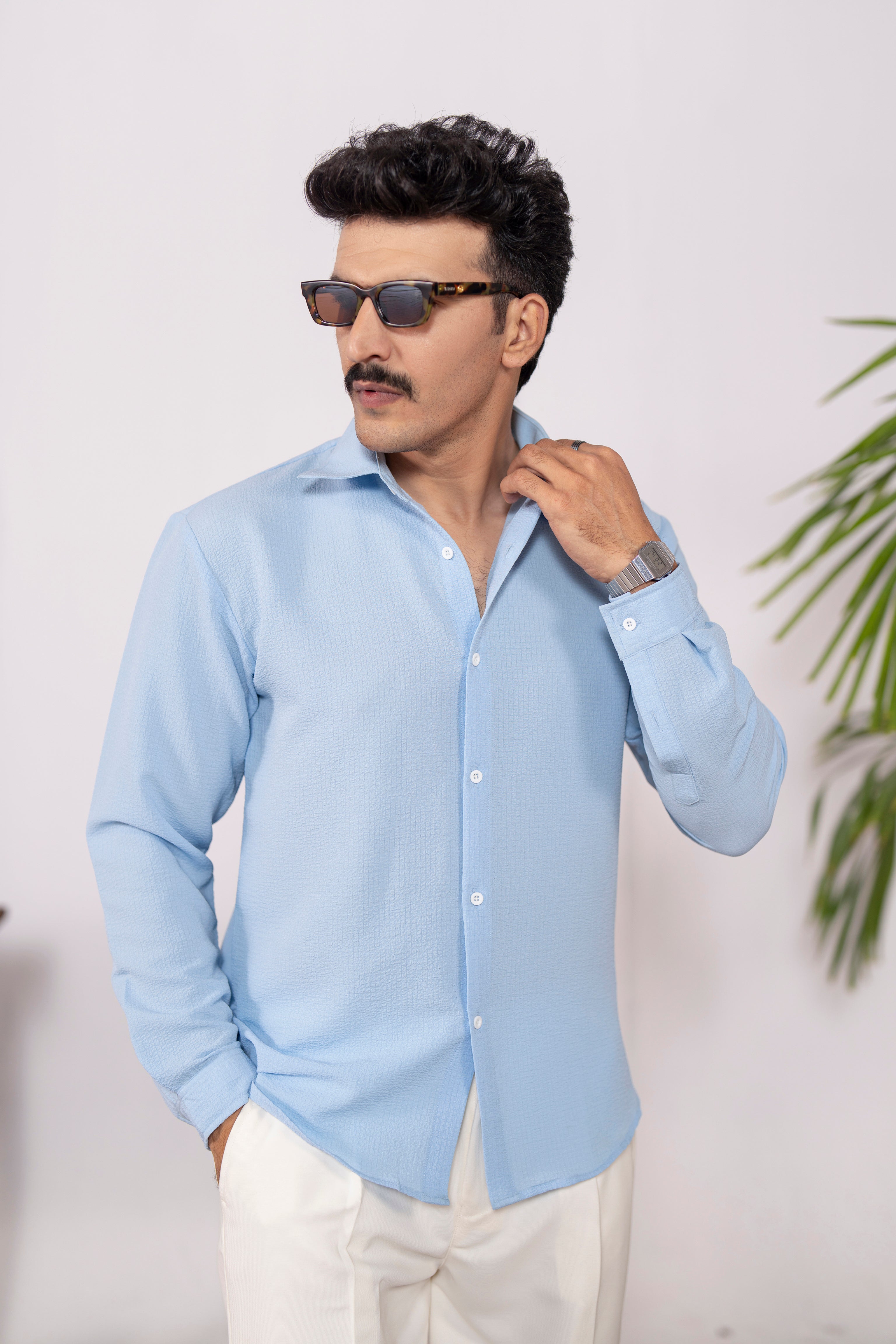 VistaBlue Creased Shirt